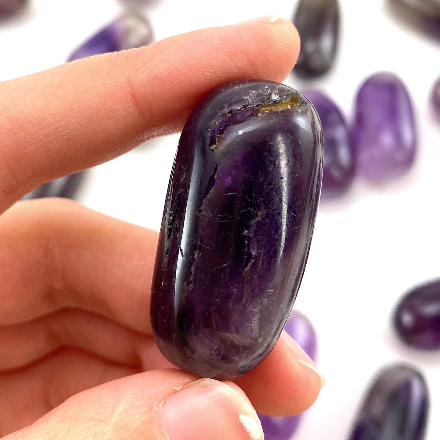 ONE Polished Amethyst, purple amethyst, tumbled amethyst, smoky amethyst