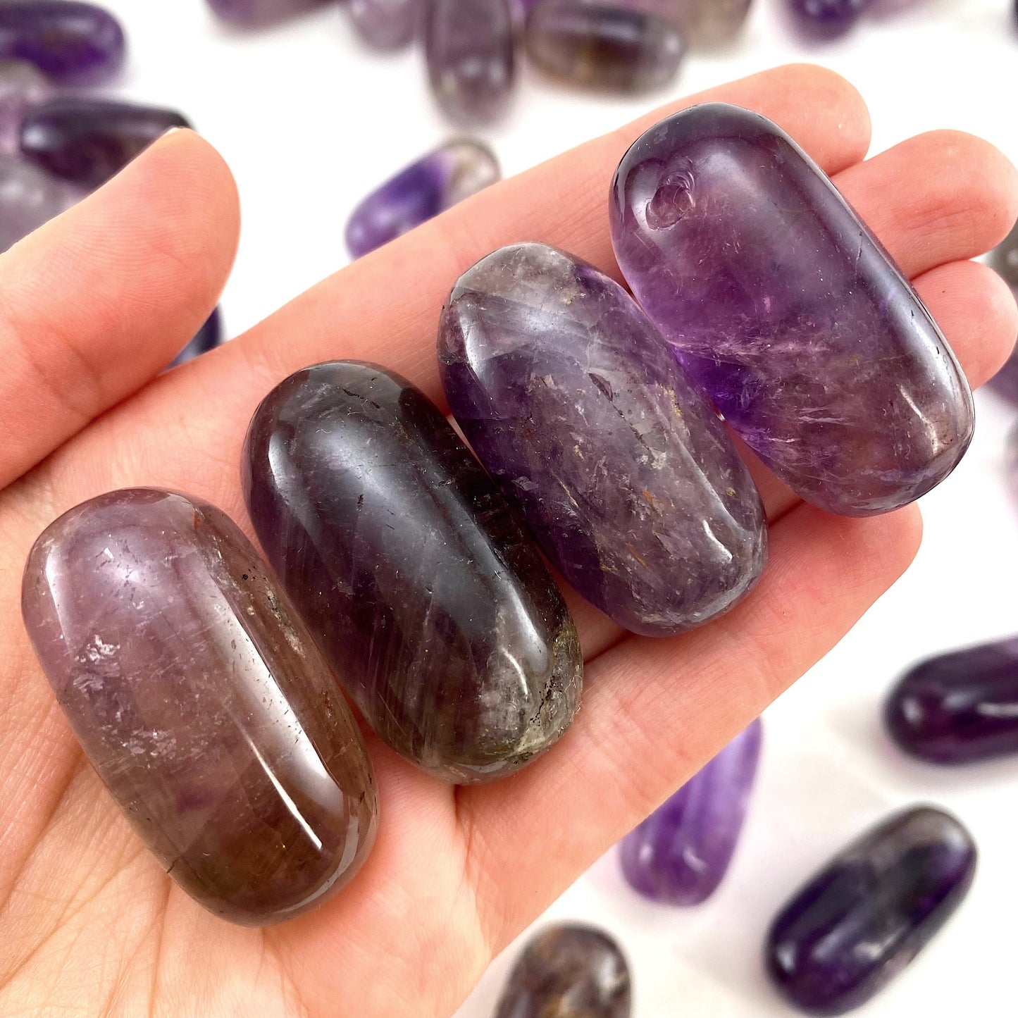 ONE Polished Amethyst, purple amethyst, tumbled amethyst, smoky amethyst
