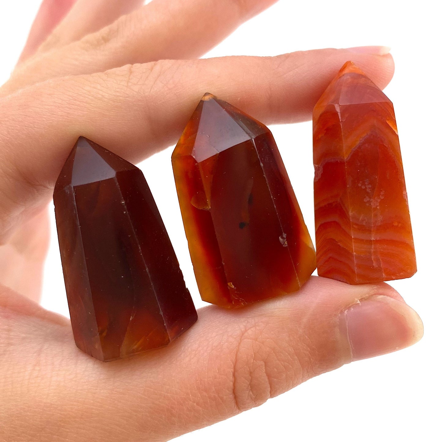 Carnelian Point, carnelian mini tower, crystal point, carnelian crystal, carnelian wand