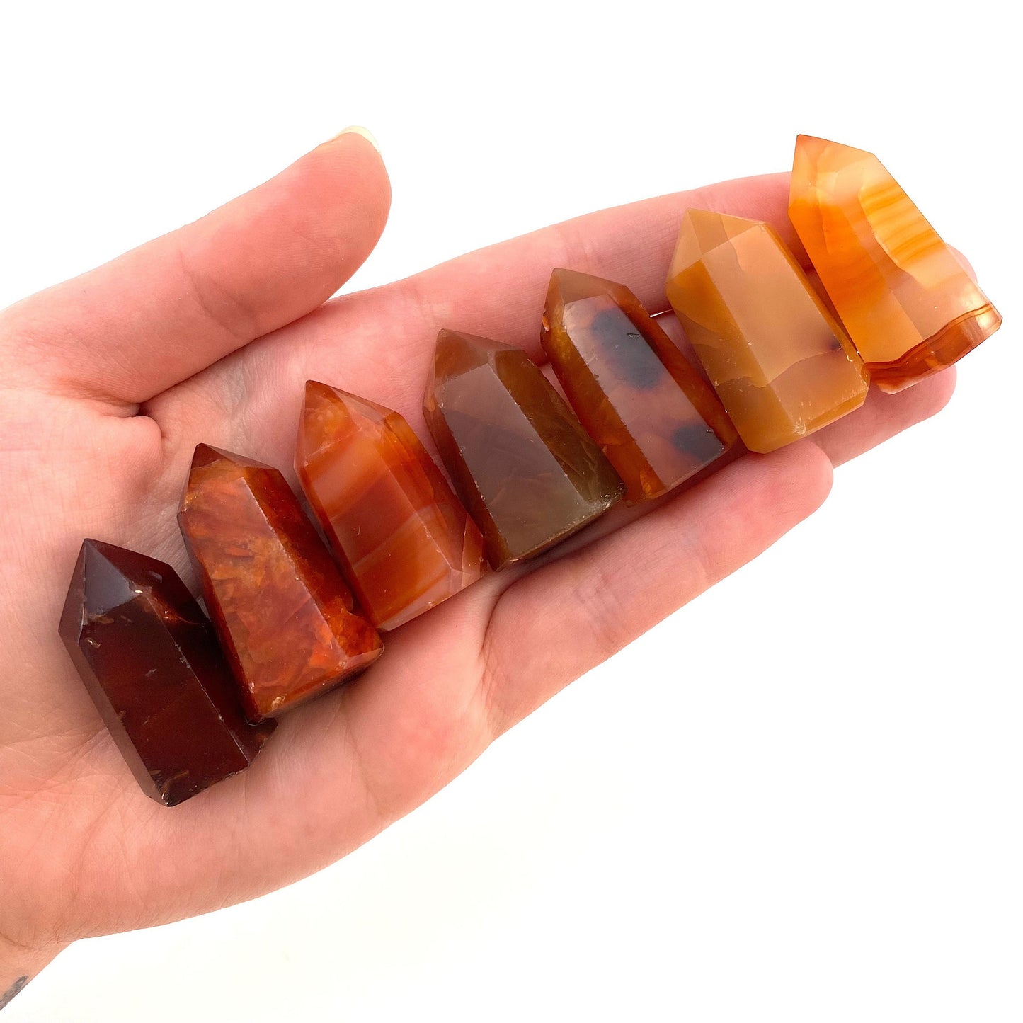 Carnelian Point, carnelian mini tower, crystal point, carnelian crystal, carnelian wand