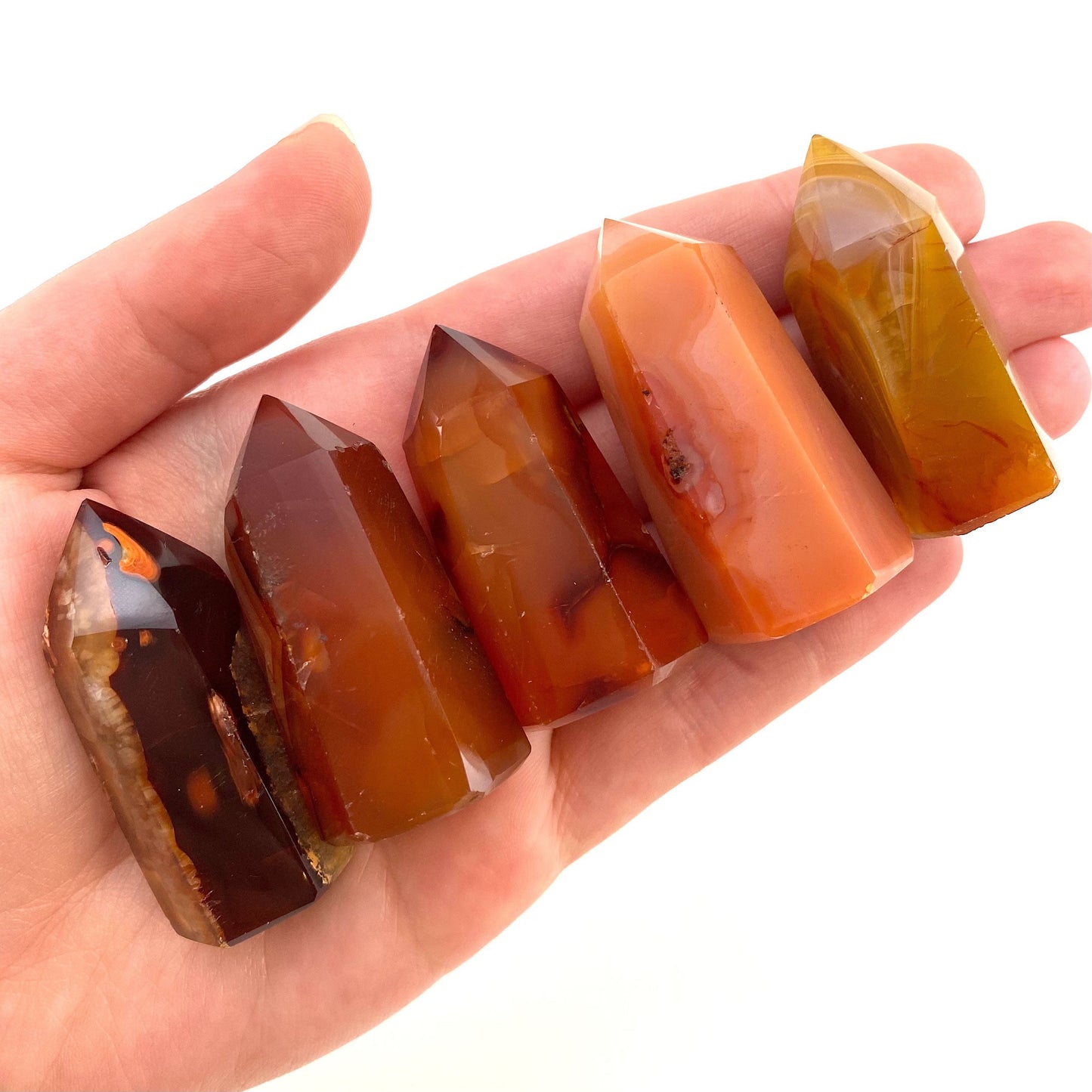 Carnelian Point, carnelian mini tower, crystal point, carnelian crystal, carnelian wand