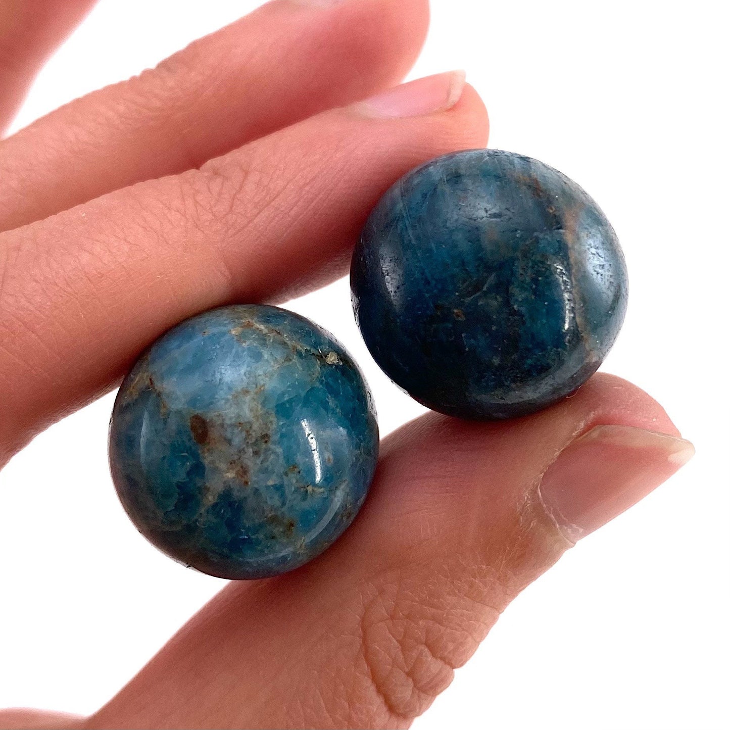 Mini Blue Apatite Sphere, crystal ball, blue apatite sphere, blue apatite palm stone, crystal sphere