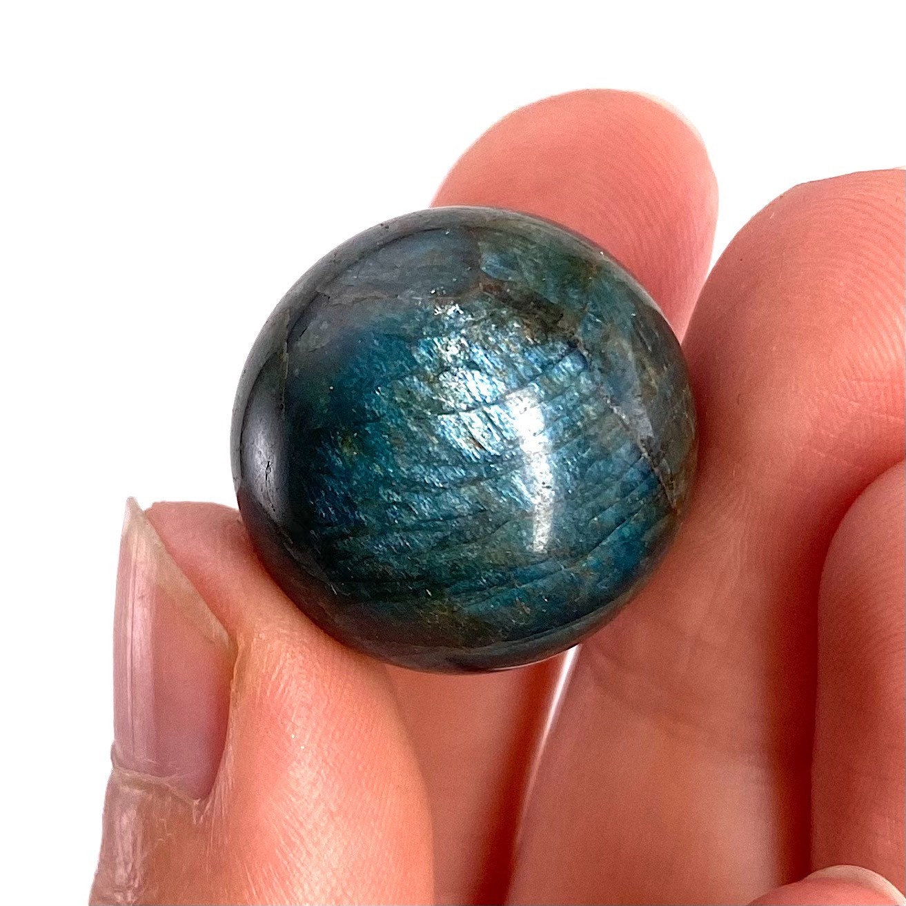 Mini Blue Apatite Sphere, crystal ball, blue apatite sphere, blue apatite palm stone, crystal sphere