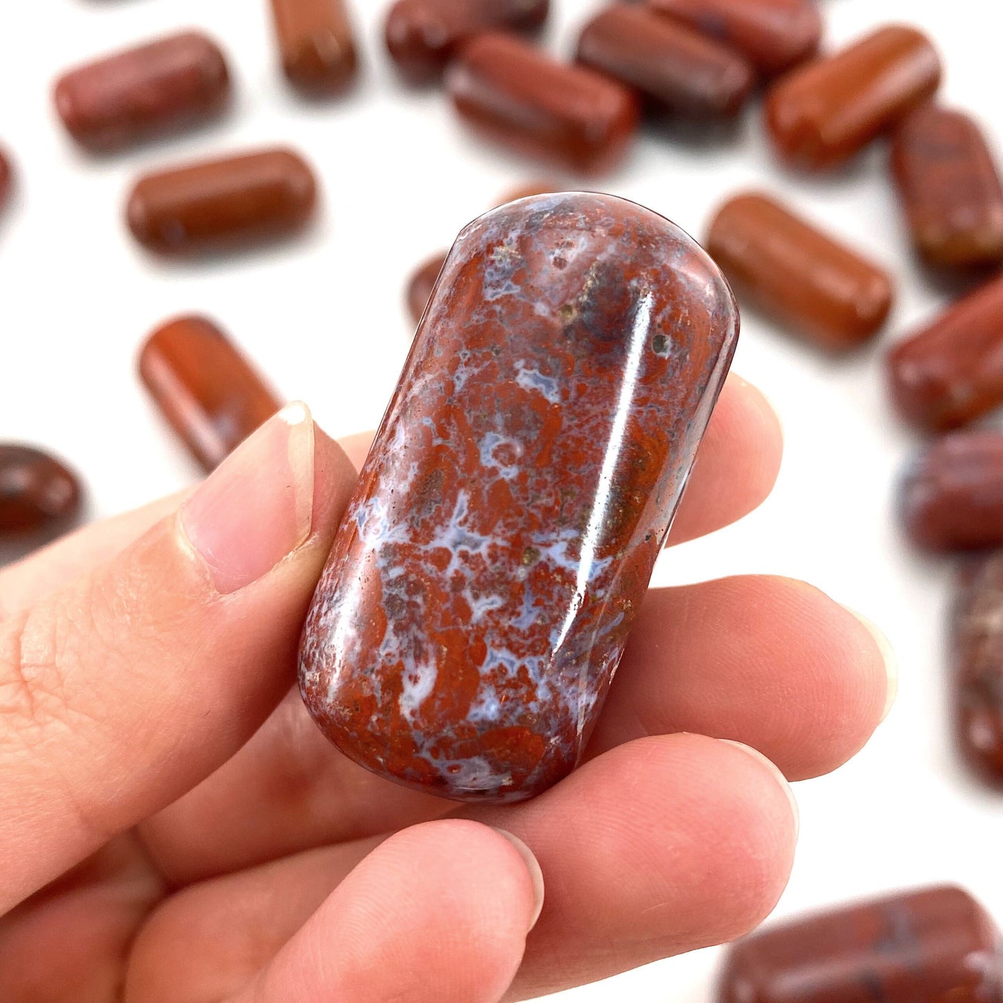 ONE Polished Red Jasper, red jasper, tumbled red jasper, red jasper tumbled stone