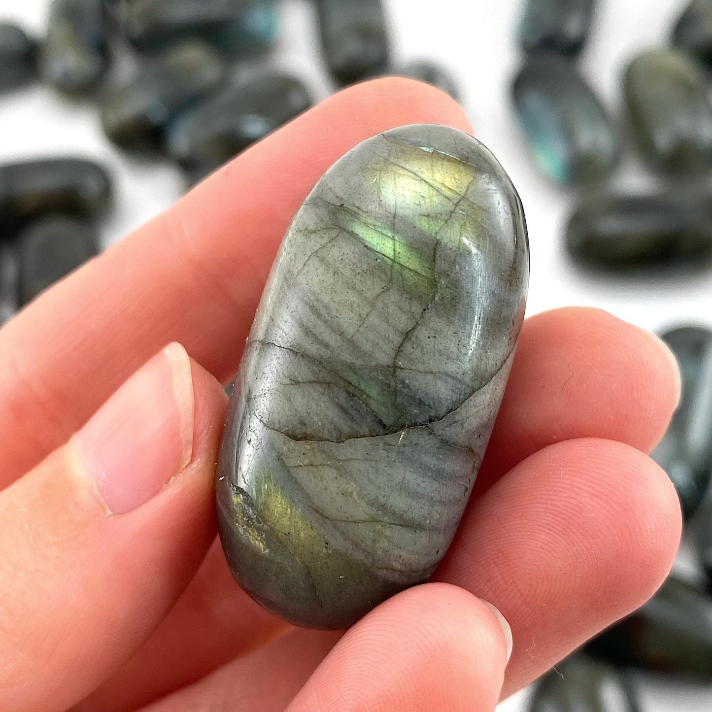 ONE Polished Labradorite, labradorite, tumbled labradorite, blue labradorite, labradorite palm stone