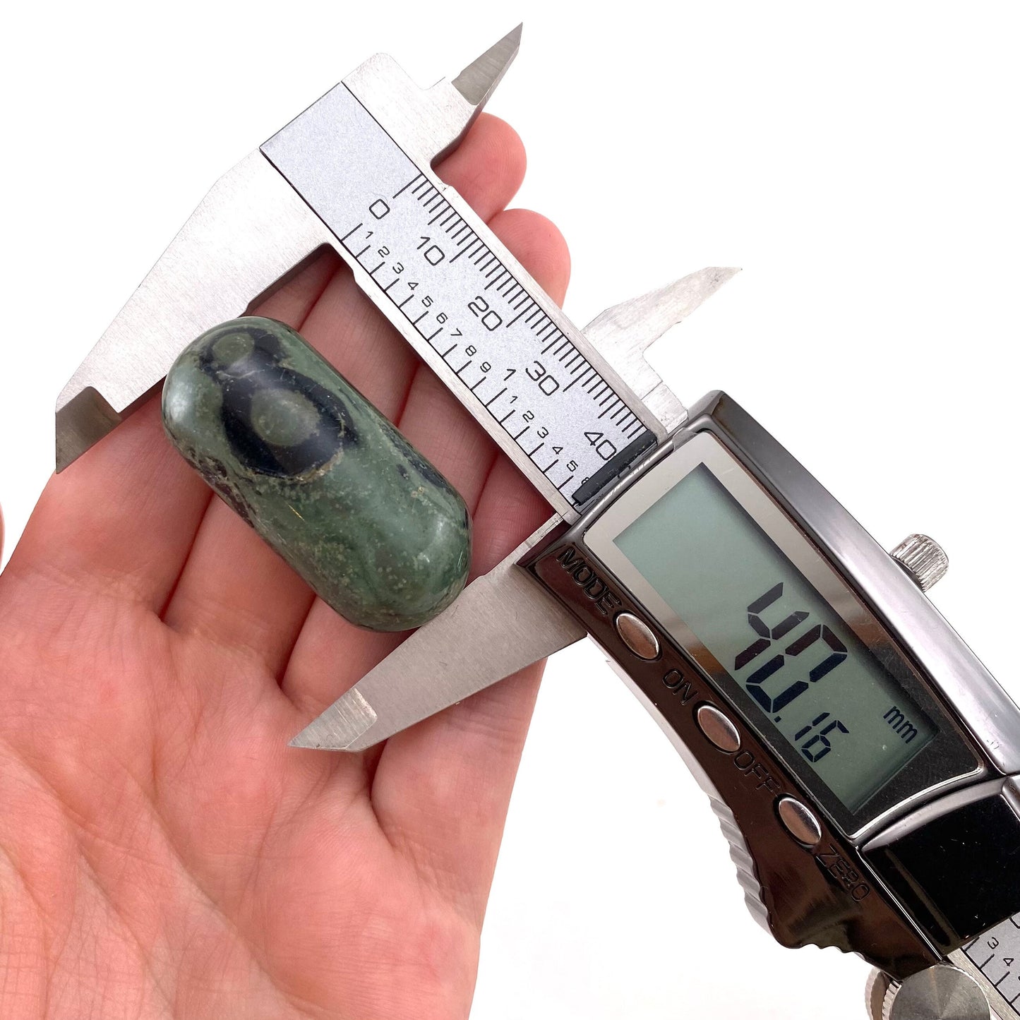 ONE Polished Kambaba Jasper, green jasper, tumbled Kambaba jasper, Kambaba jasper palm stone