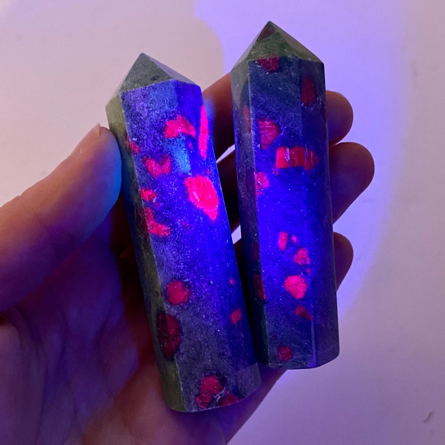 Ruby in Fuchsite Point, ruby fuchsite tower, crystal point, ruby fuchsite crystal, crystal tower