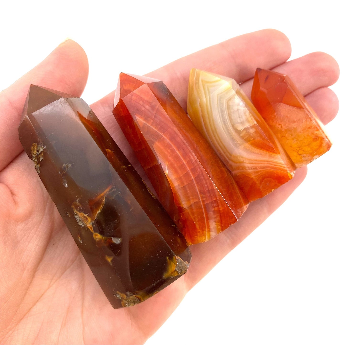 Carnelian Point, carnelian mini tower, crystal point, carnelian crystal, carnelian wand