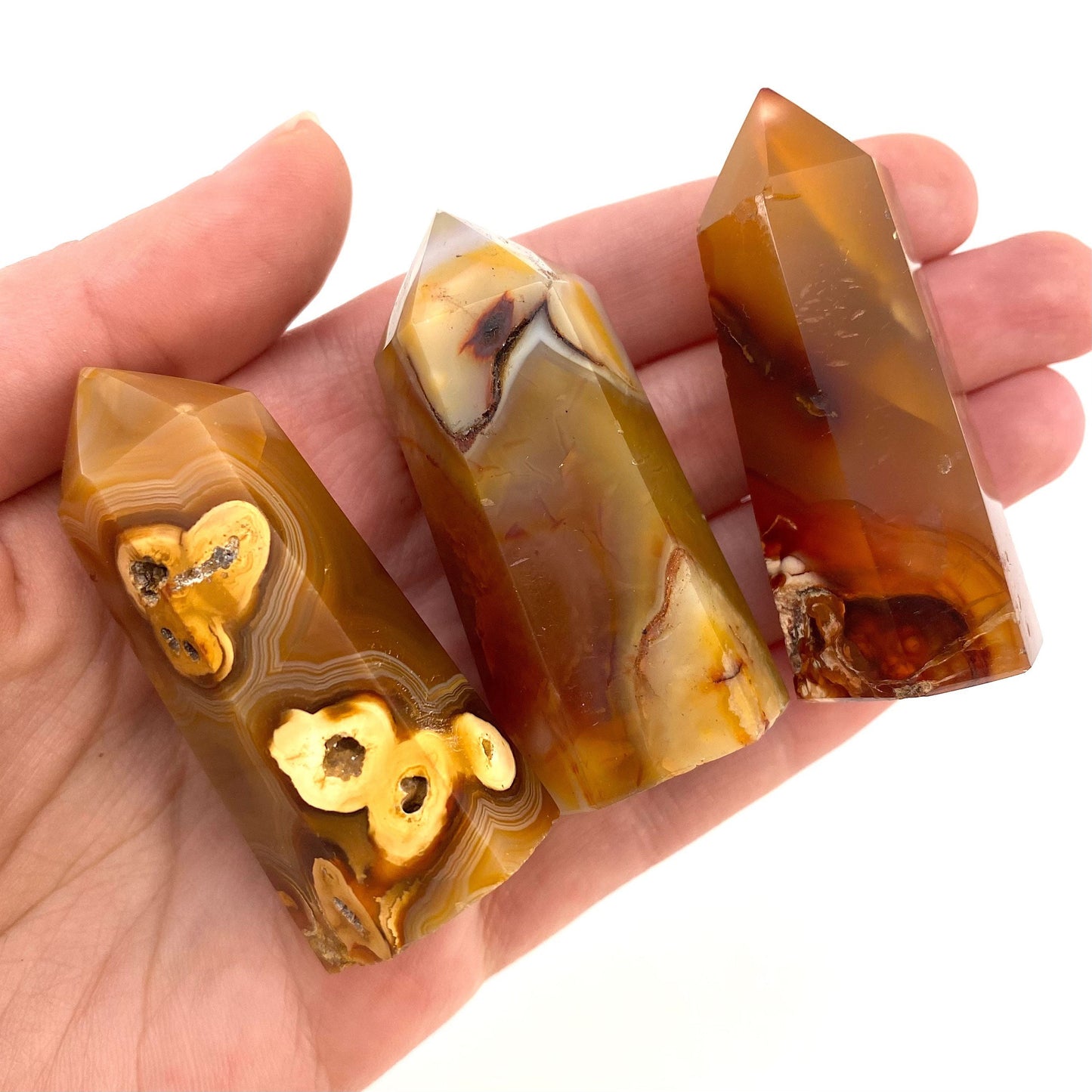 Carnelian Point, carnelian mini tower, crystal point, carnelian crystal, carnelian wand