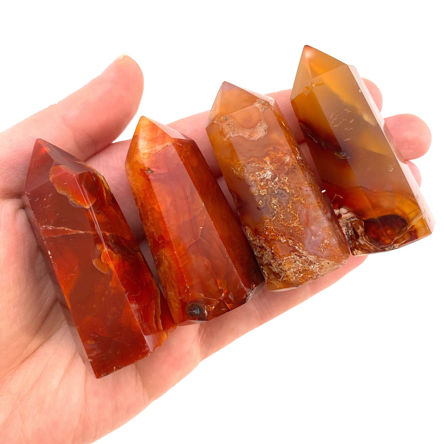 Carnelian Point, carnelian mini tower, crystal point, carnelian crystal, carnelian wand
