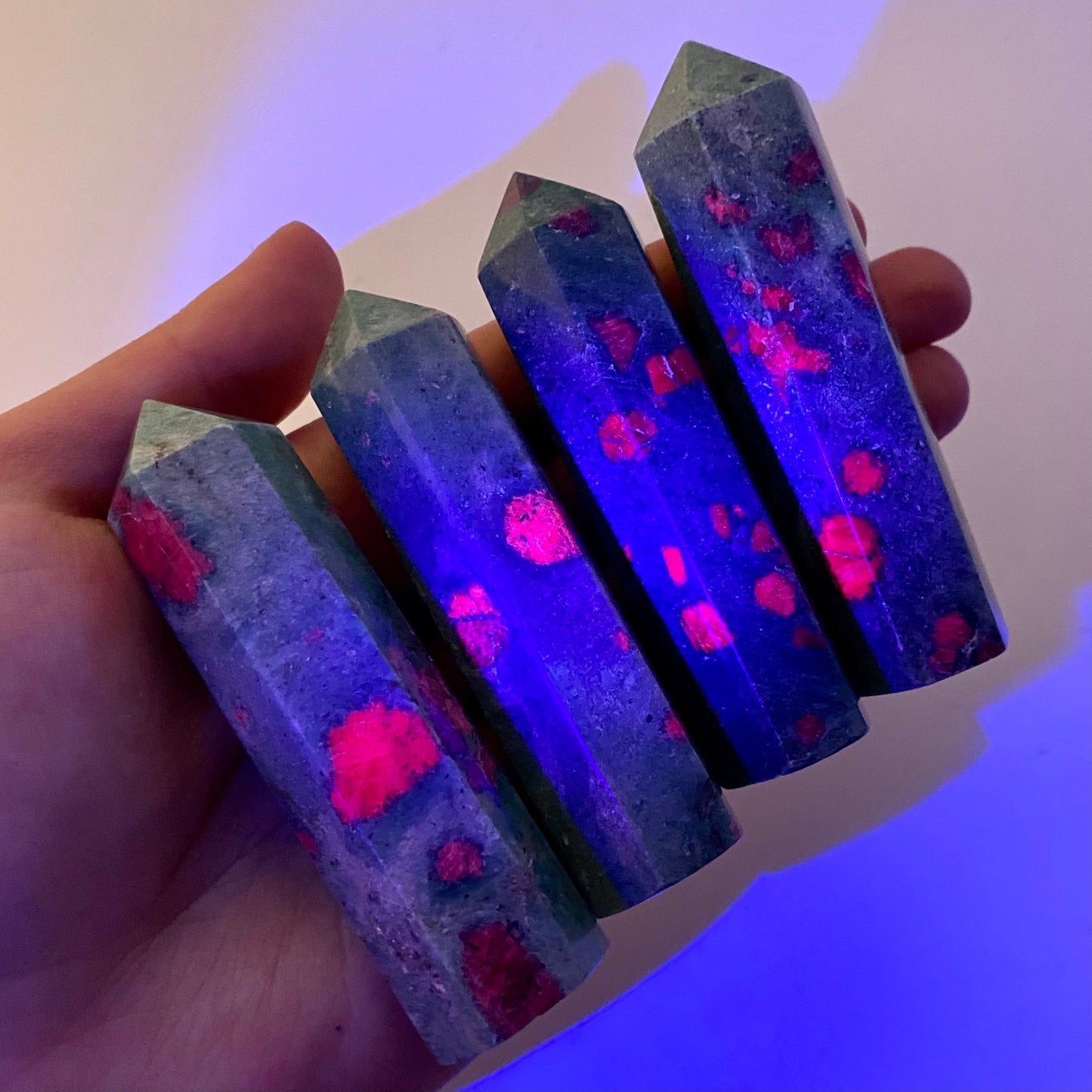 Ruby in Fuchsite Point, ruby fuchsite tower, crystal point, ruby fuchsite crystal, crystal tower