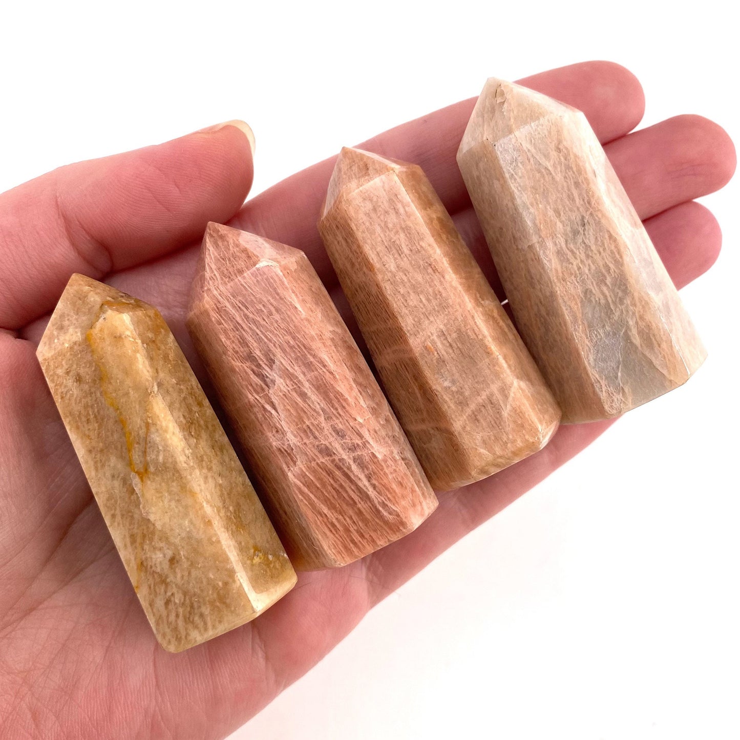 Peach Moonstone Point, peach moonstone tower, crystal point, peach moonstone crystal, peach moonstone