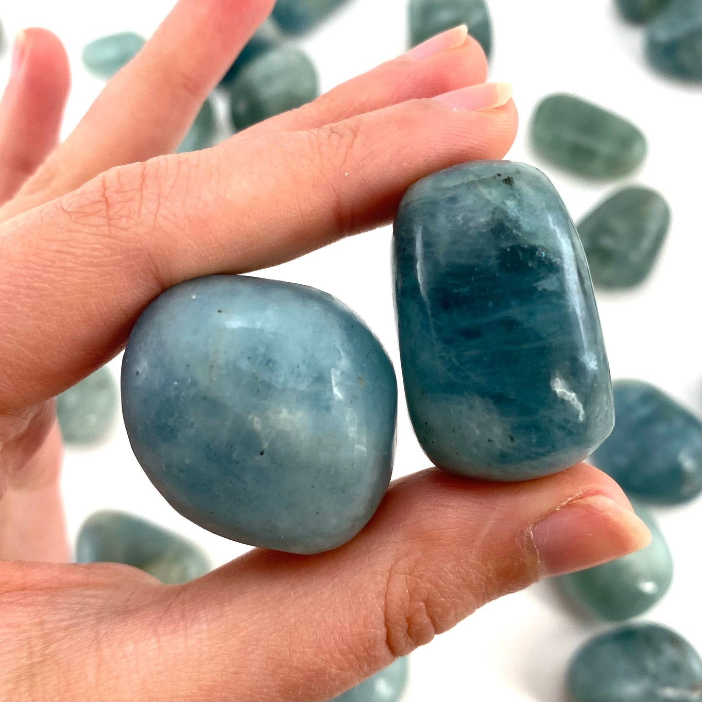 ONE Aquamarine Tumble | tumbled stones, tumbled crystal, tumbled Aquamarine, blue aquamarine