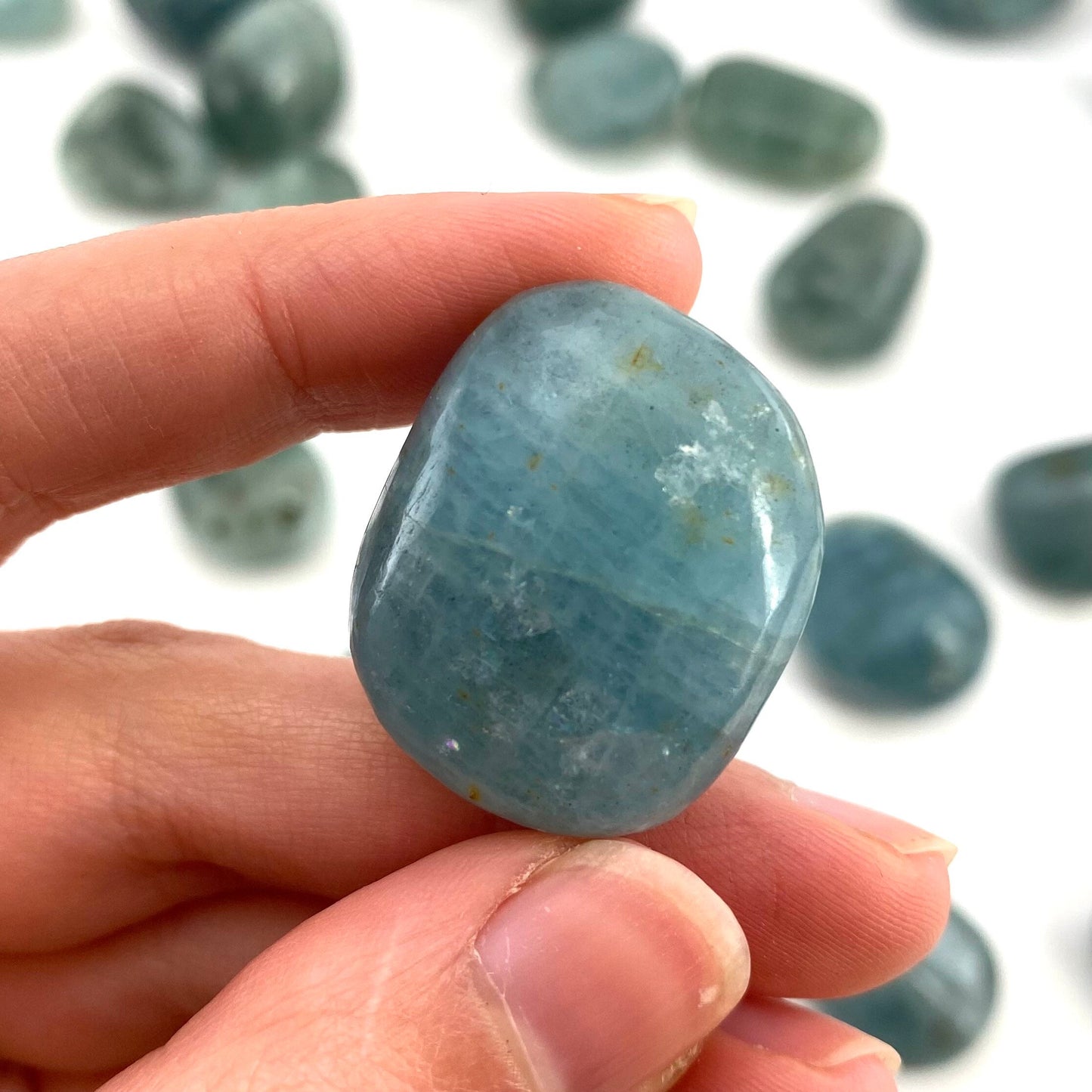 ONE Aquamarine Tumble | tumbled stones, tumbled crystal, tumbled Aquamarine, blue aquamarine