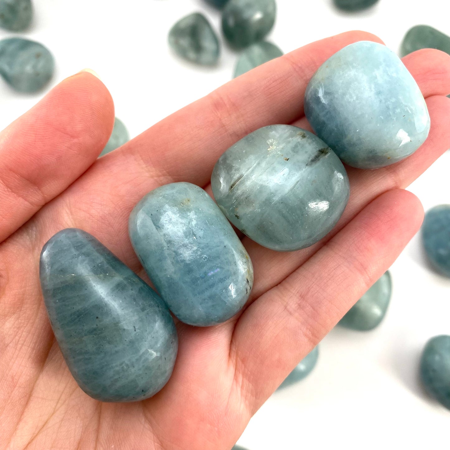 ONE Aquamarine Tumble | tumbled stones, tumbled crystal, tumbled Aquamarine, blue aquamarine