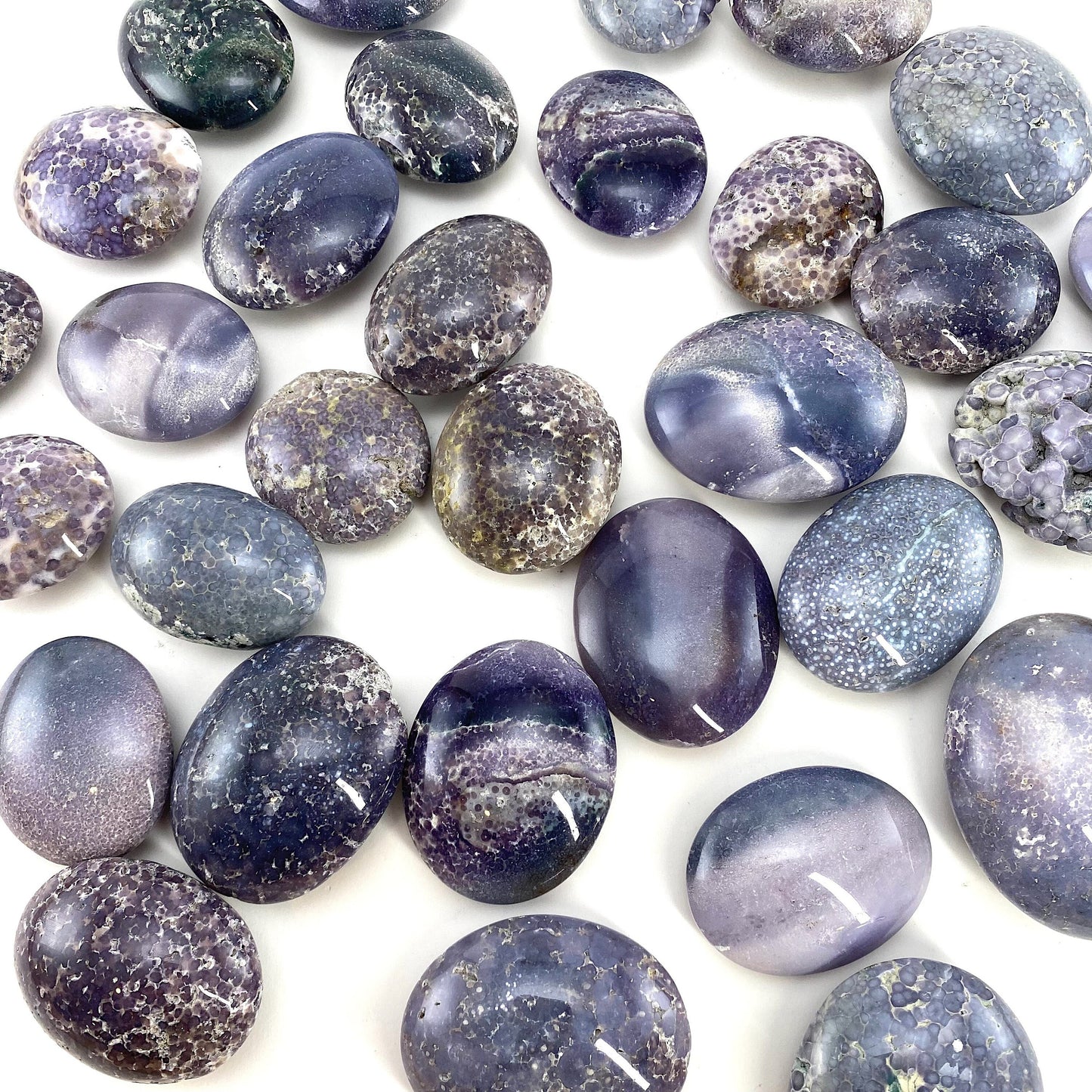 Grape Amethyst Palm Stone | grape agate palmstone, polished grape agate, crystal palm stone, purple chalcedony