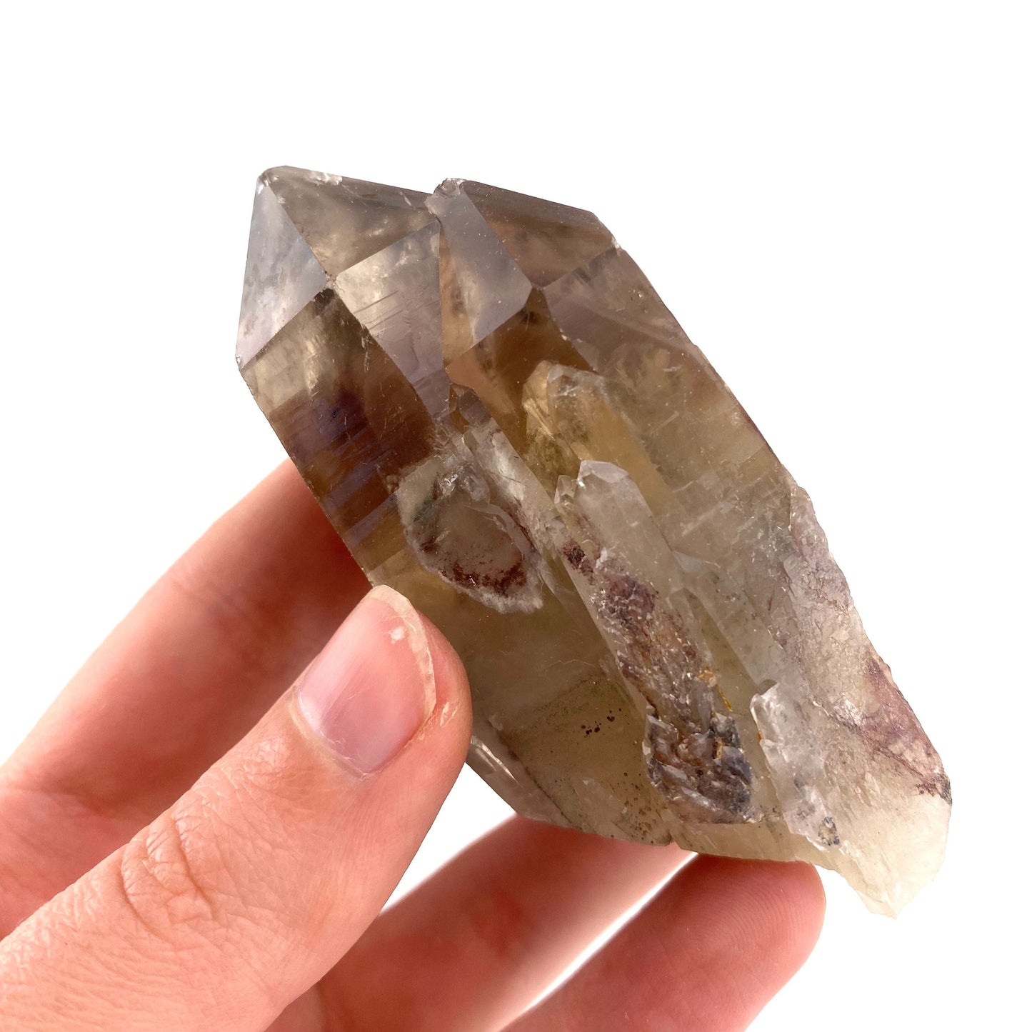 Red Hematite Quartz Cluster (Zimbabwe), quartz crystal, hematite quartz point, red phantom quartz, fire quartz