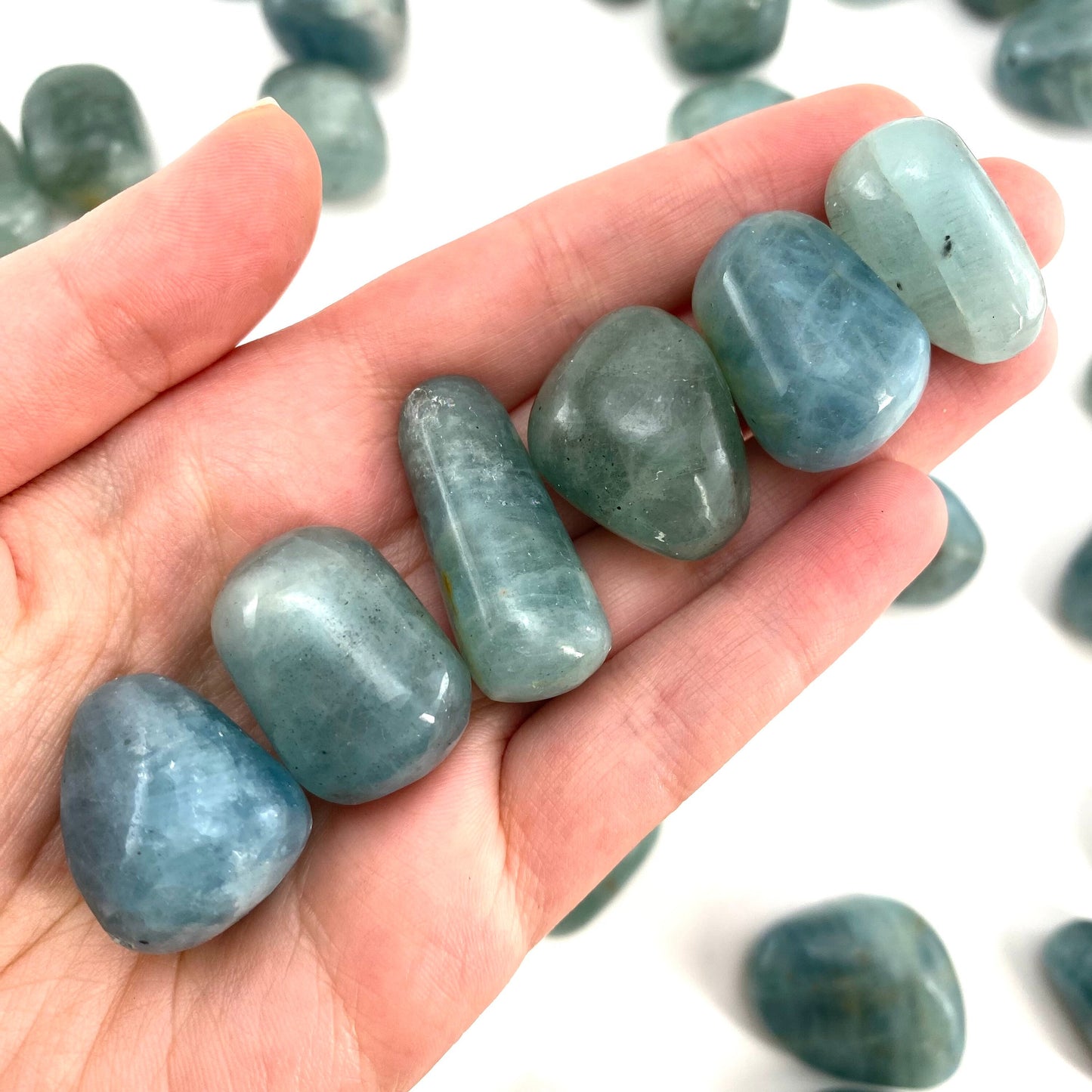 ONE Aquamarine Tumble | tumbled stones, tumbled crystal, tumbled Aquamarine, blue aquamarine