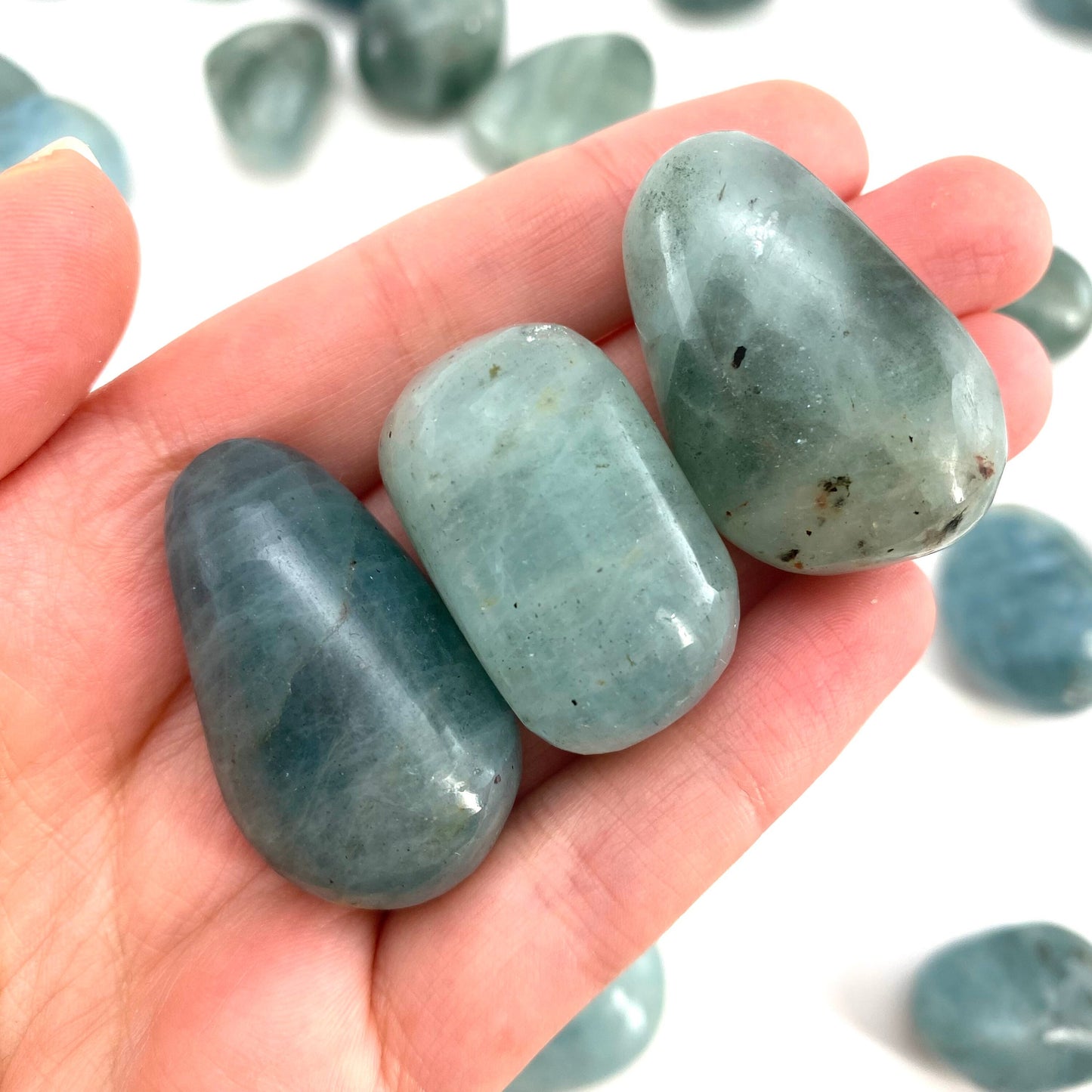 ONE Aquamarine Tumble | tumbled stones, tumbled crystal, tumbled Aquamarine, blue aquamarine