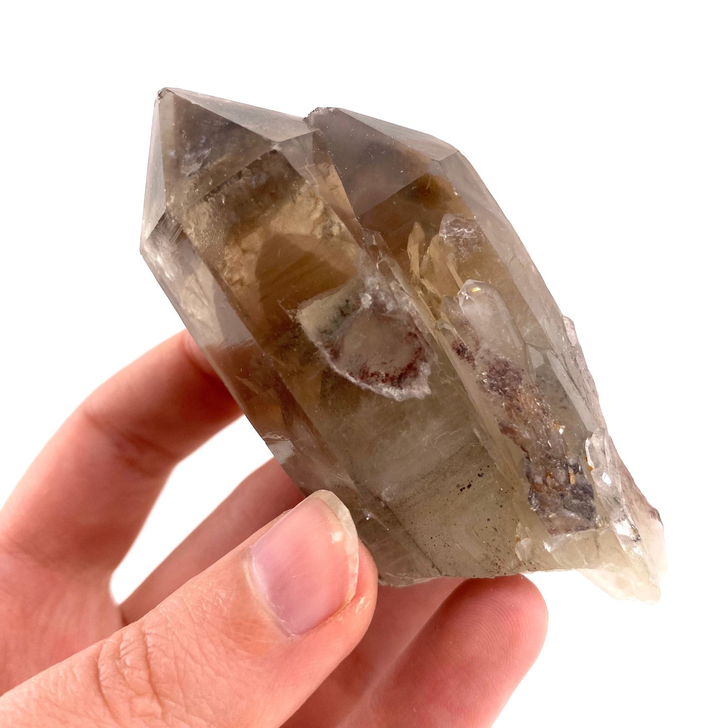 Red Hematite Quartz Cluster (Zimbabwe), quartz crystal, hematite quartz point, red phantom quartz, fire quartz