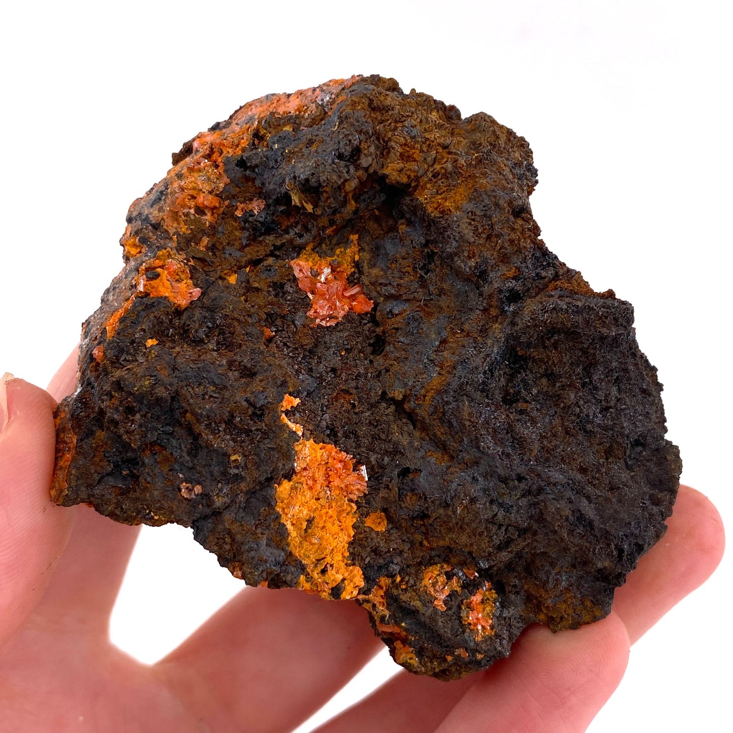 Crocoite Specimen (Australia), raw crocoite, crocoite crystal, orange crocoite, mineral specimen, rare minerals