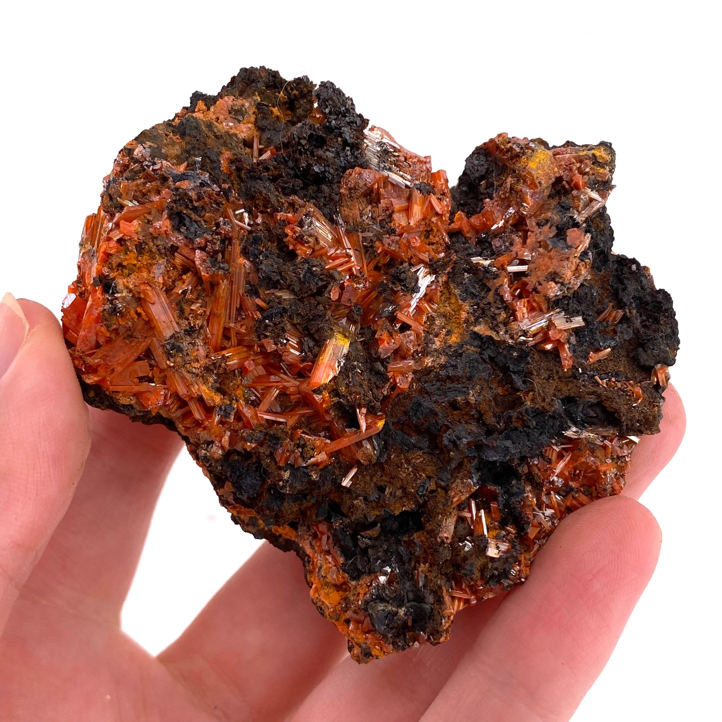 Crocoite Specimen (Australia), raw crocoite, crocoite crystal, orange crocoite, mineral specimen, rare minerals