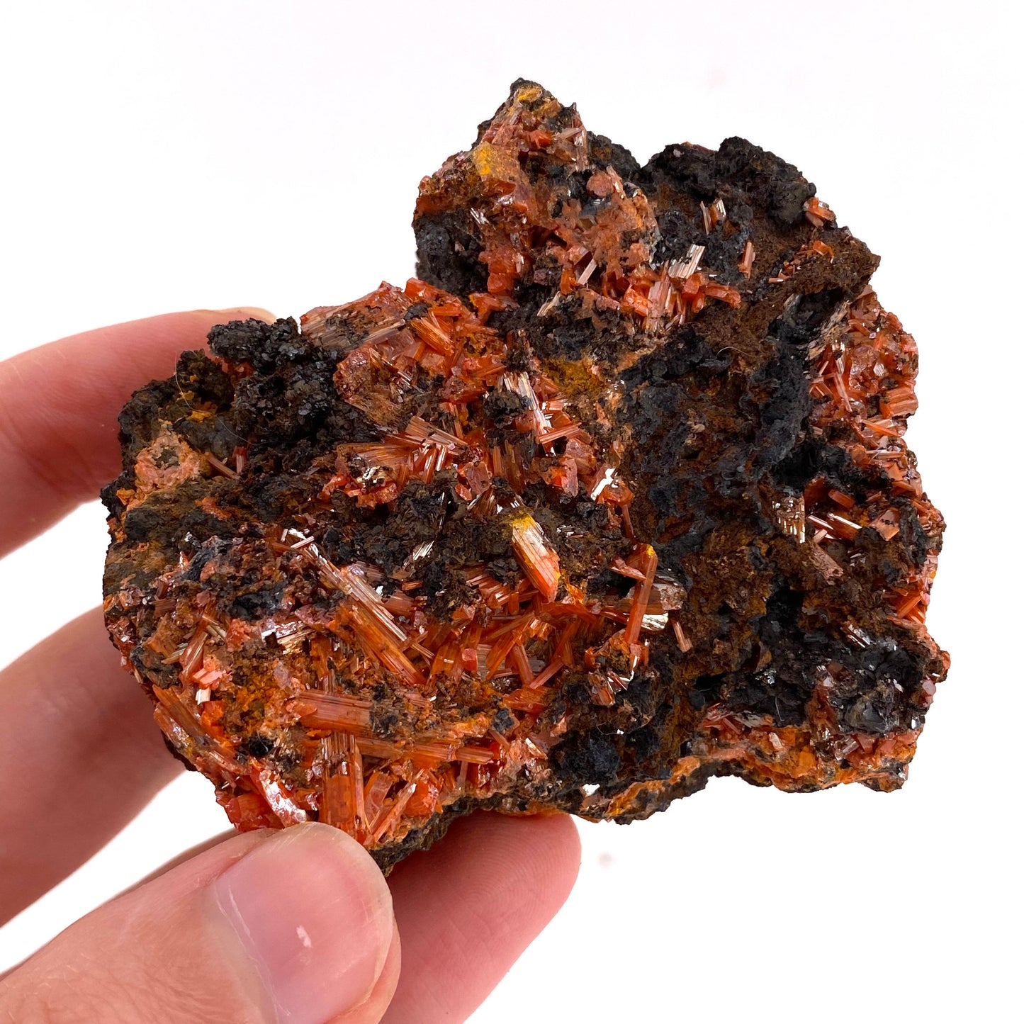 Crocoite Specimen (Australia), raw crocoite, crocoite crystal, orange crocoite, mineral specimen, rare minerals