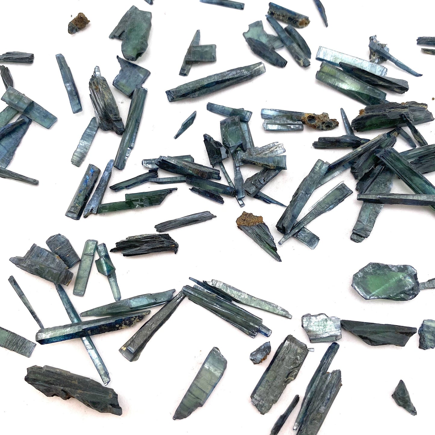 5 Grams of Mini Vivianite Blades (Brazil) | raw vivianite, natural vivianite, green vivianite, mineral specimen