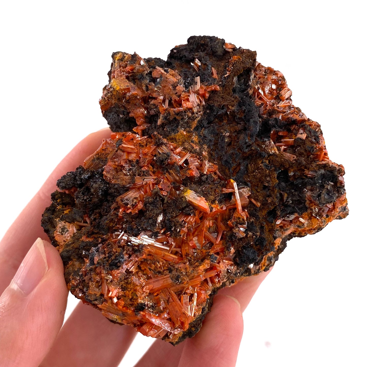 Crocoite Specimen (Australia), raw crocoite, crocoite crystal, orange crocoite, mineral specimen, rare minerals
