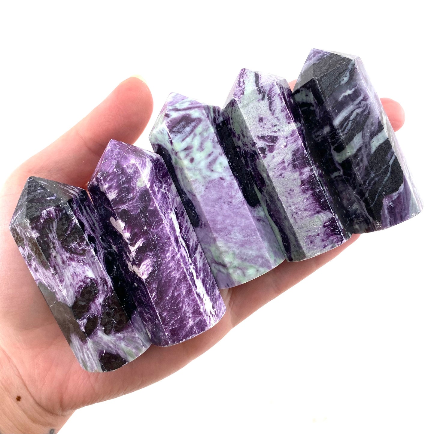 Kammererite Point, polished kammererite, kammererite crystal, kammererite tower, kammererite wand