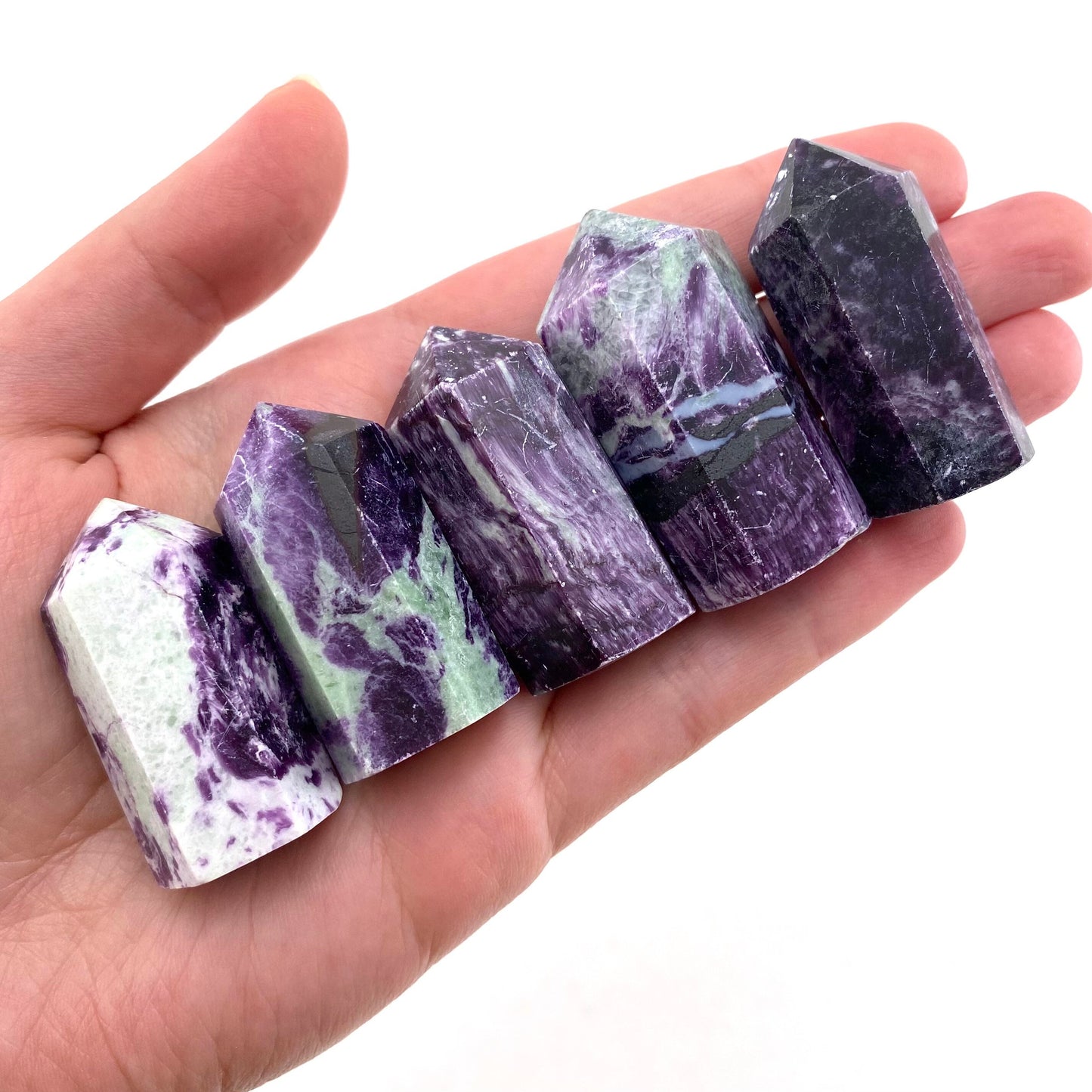 Kammererite Point, polished kammererite, kammererite crystal, kammererite tower, kammererite wand