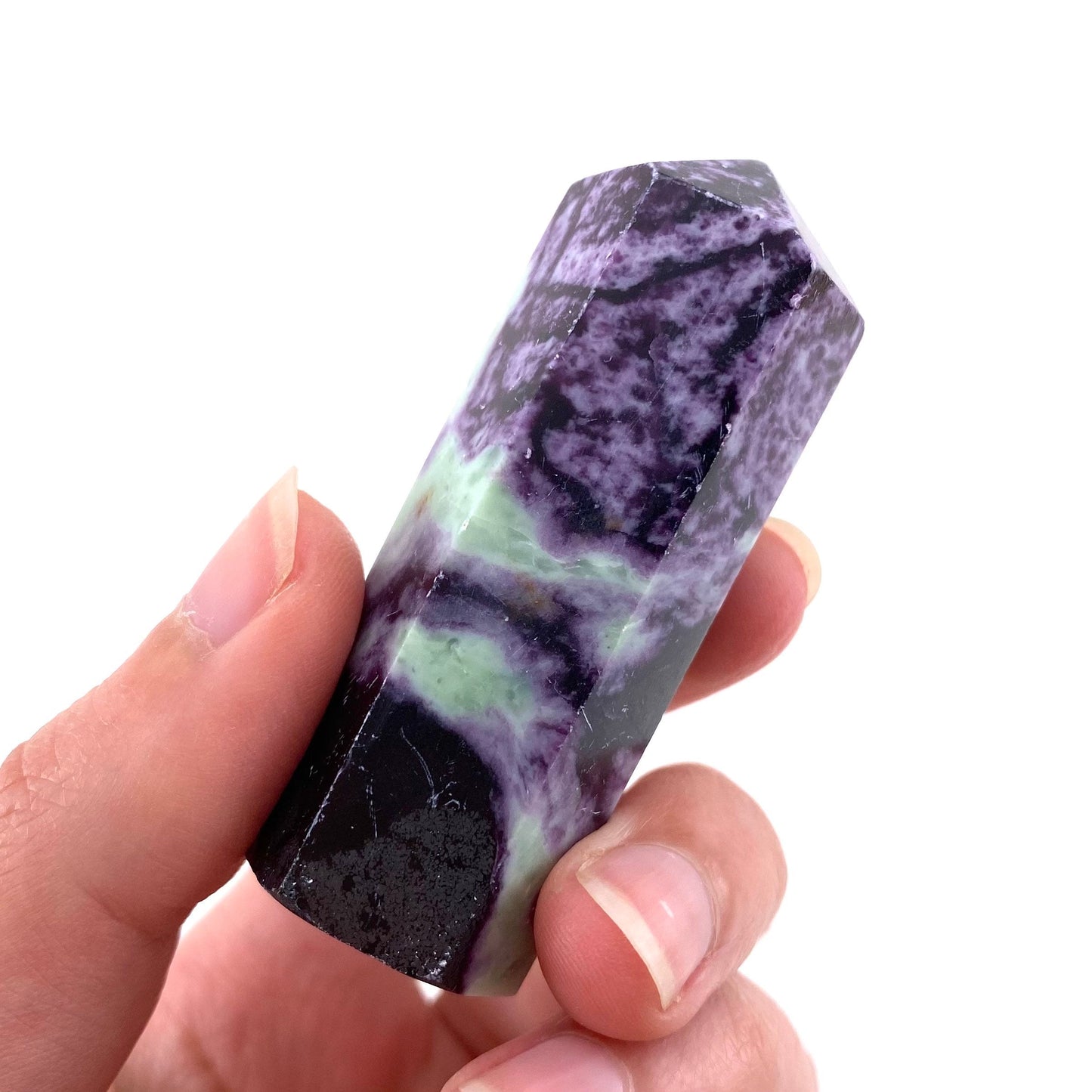 Kammererite Point, polished kammererite, kammererite crystal, kammererite tower, kammererite wand