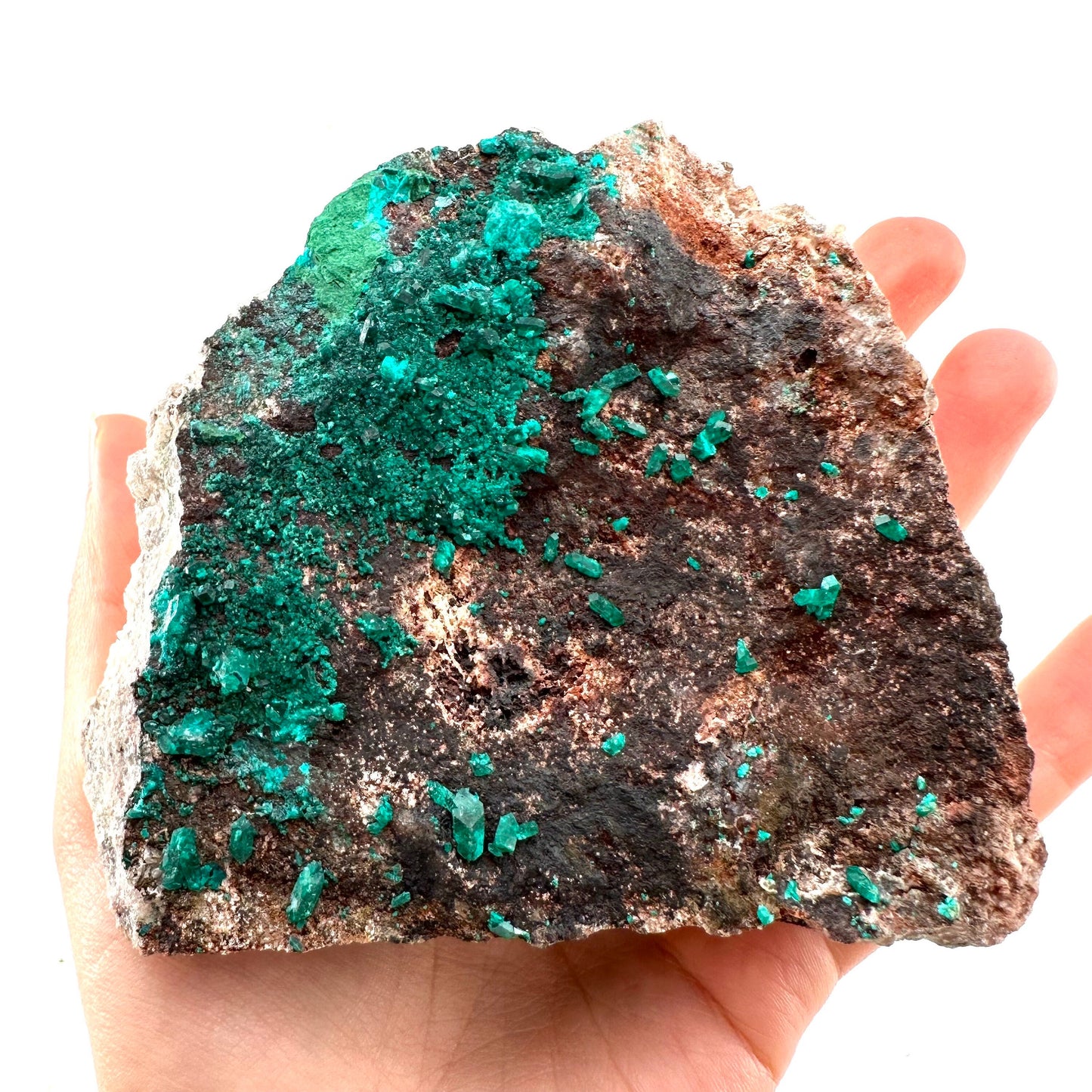 Dioptase Specimen (Namibia), raw dioptase, dioptase crystal, mineral specimen
