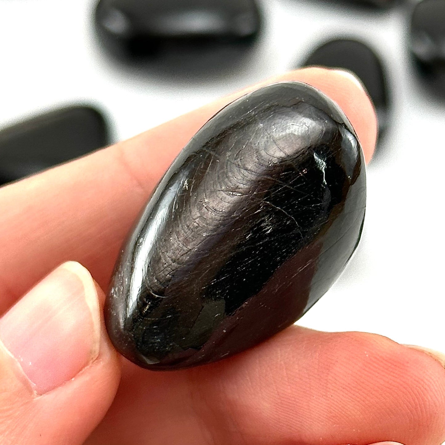 ONE Hypersthene Tumble (India) | tumbled hypersthene, pocket stone, worry stone, minerals, gemstones, tumbled stones
