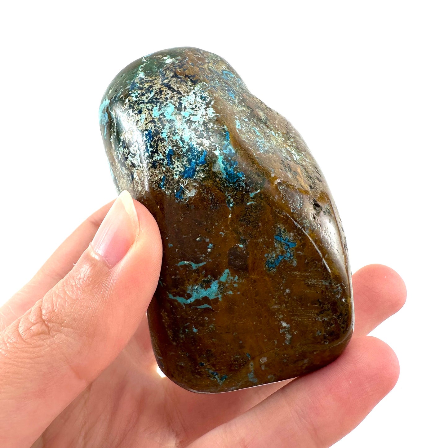 Shattuckite & Chrysocolla Freeform (Namibia), shattukite, Chrysocolla, shattuckite free form, polished shattuckite