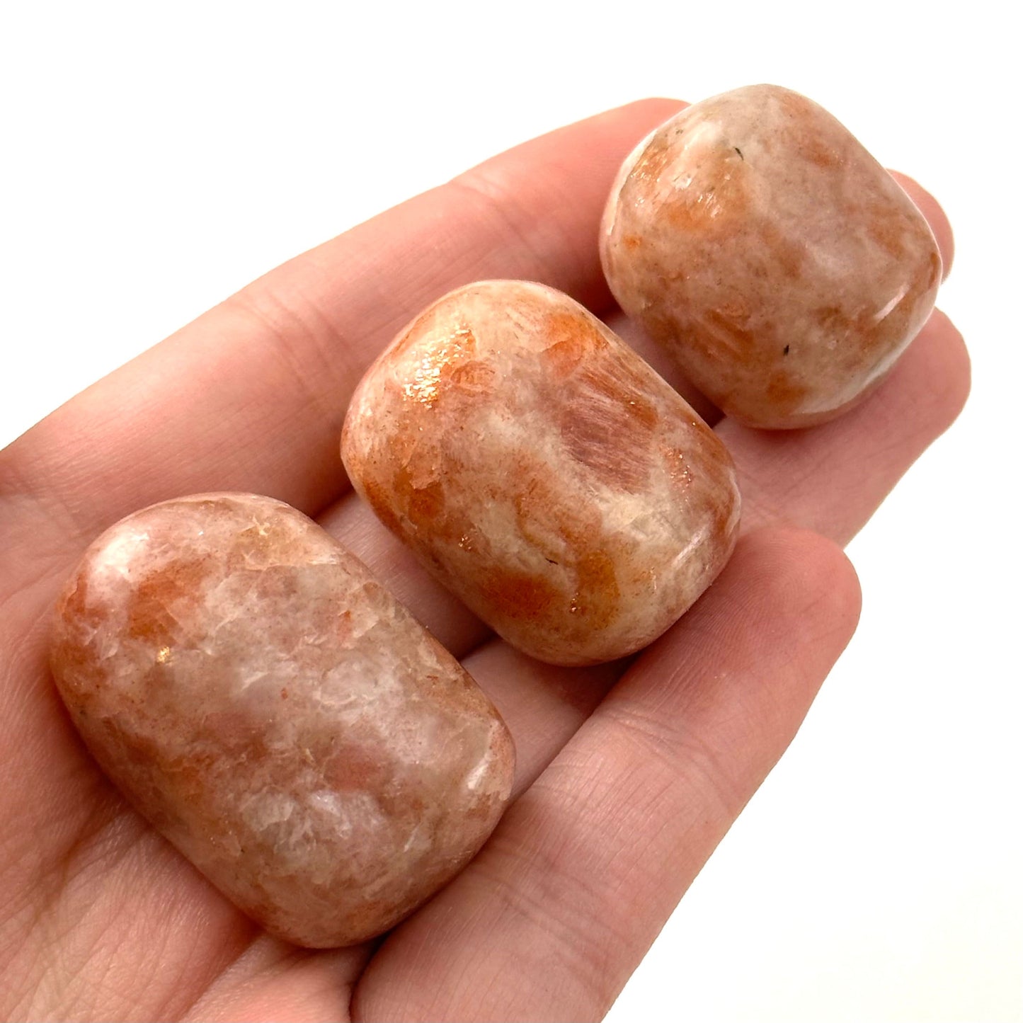 ONE Sunstone Tumble (India) | tumbled sunstone, sunstone crystal, flashy sunstone, worry stone