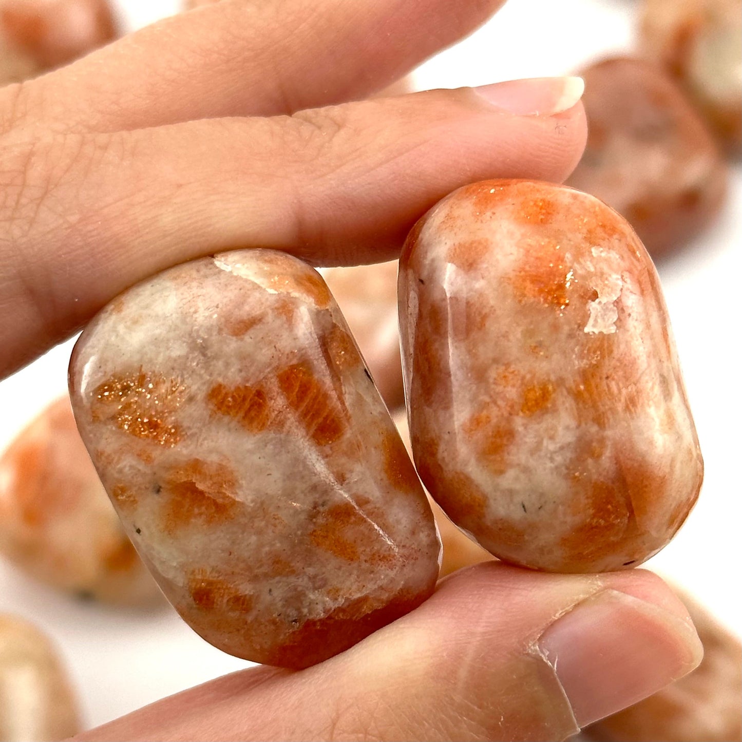 ONE Sunstone Tumble (India) | tumbled sunstone, sunstone crystal, flashy sunstone, worry stone