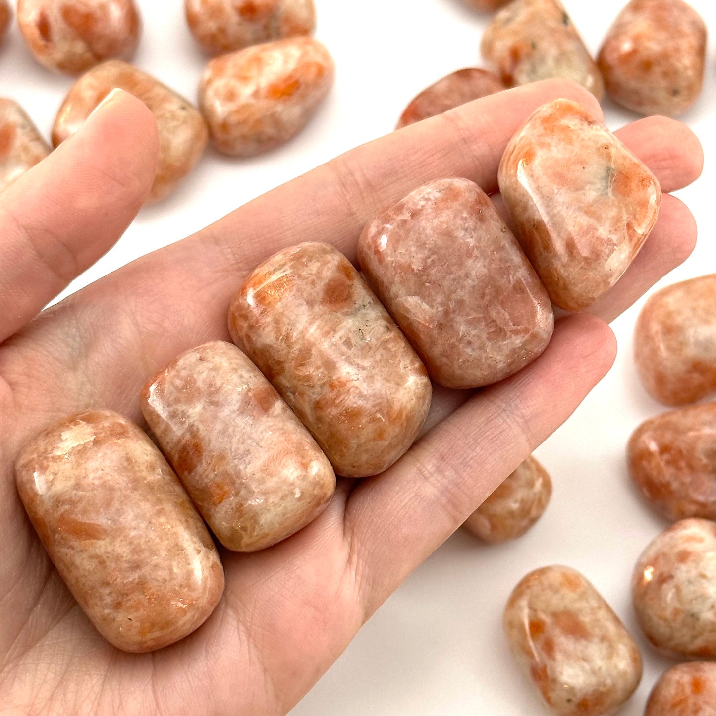 ONE Sunstone Tumble (India) | tumbled sunstone, sunstone crystal, flashy sunstone, worry stone