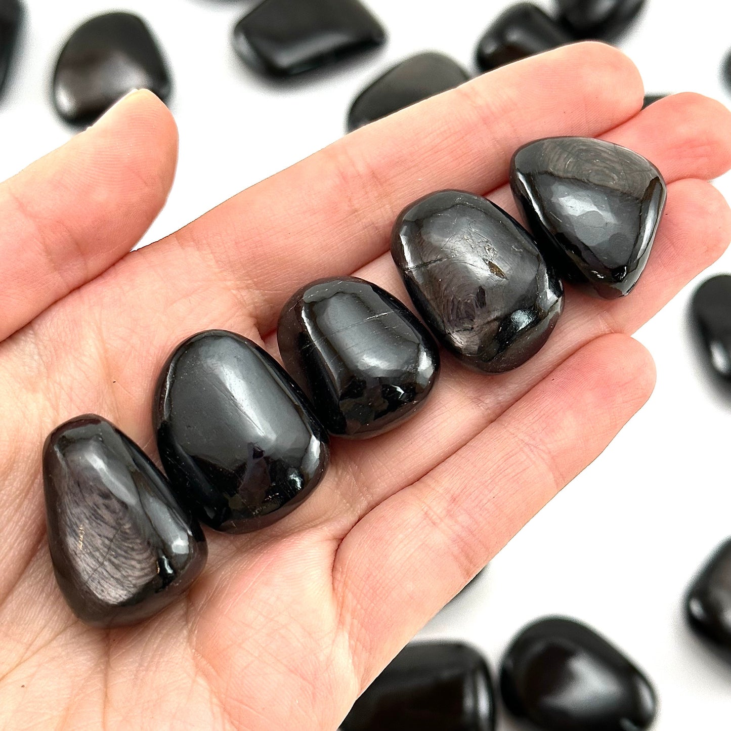 ONE Hypersthene Tumble (India) | tumbled hypersthene, pocket stone, worry stone, minerals, gemstones, tumbled stones
