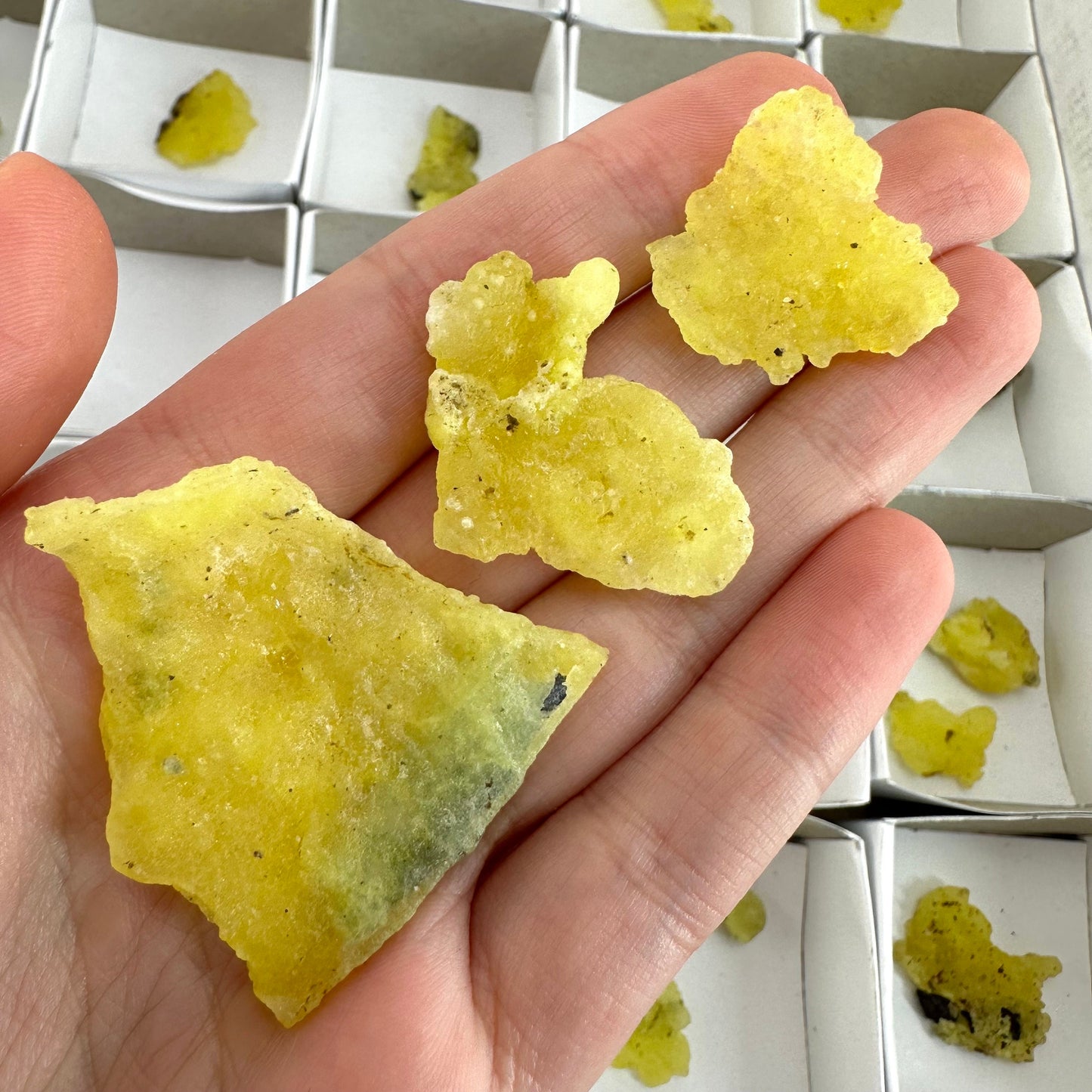 47pcs Yellow Brucite Wholesale | yellow brucite specimen, raw brucite, yellow brucite crystal, wholesale crystals, bulk crystals