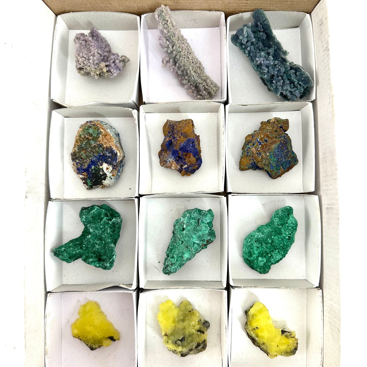 12pcs Wholesale Mixed Minerals, wholesale crystals, velvet malachite, azurite, brucite crystal, bulk crystals, crystal tray