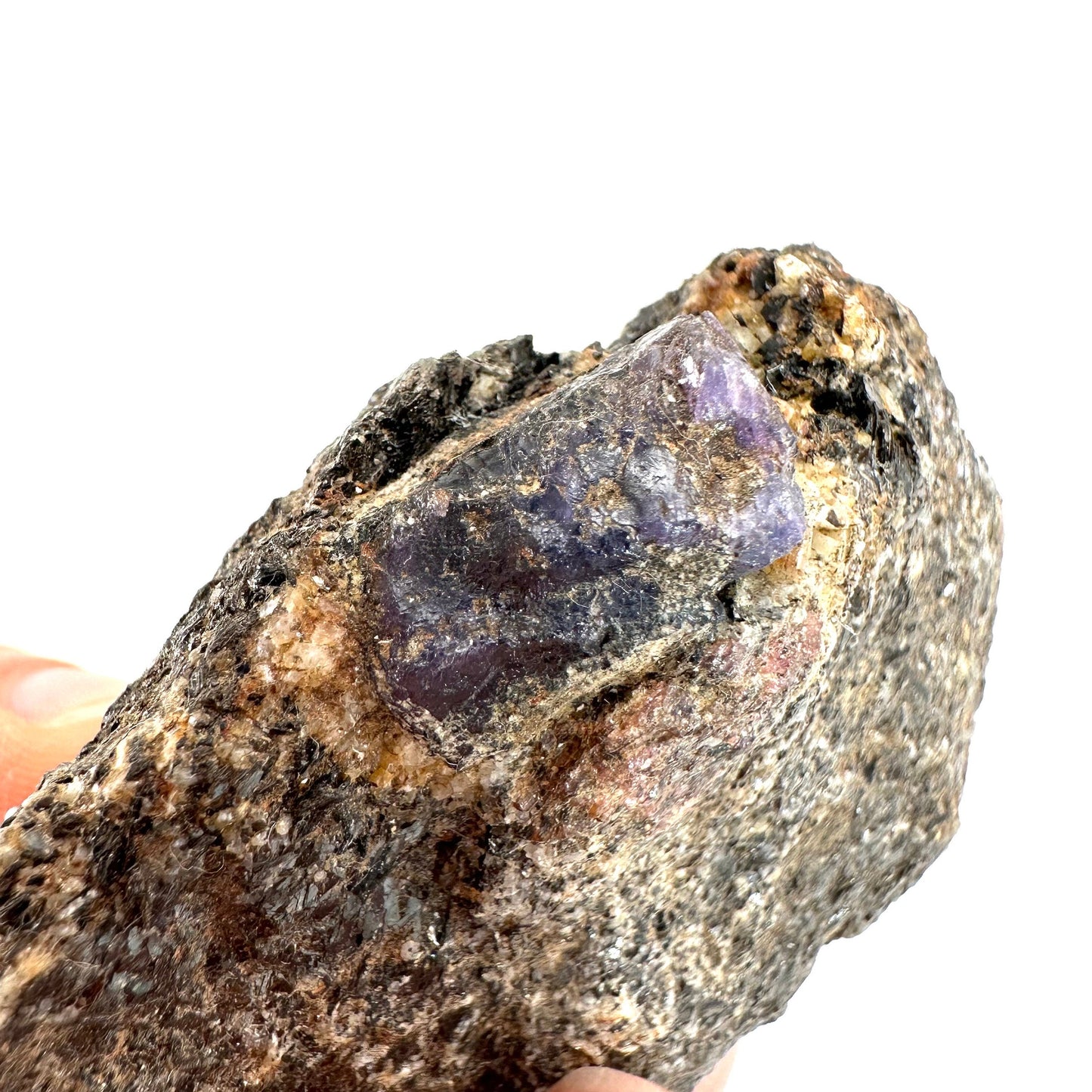 Sapphire on Matrix (Madagascar) | natural blue sapphire, purple sapphire, corundum var. sapphire, mineral specimen, rare crystals