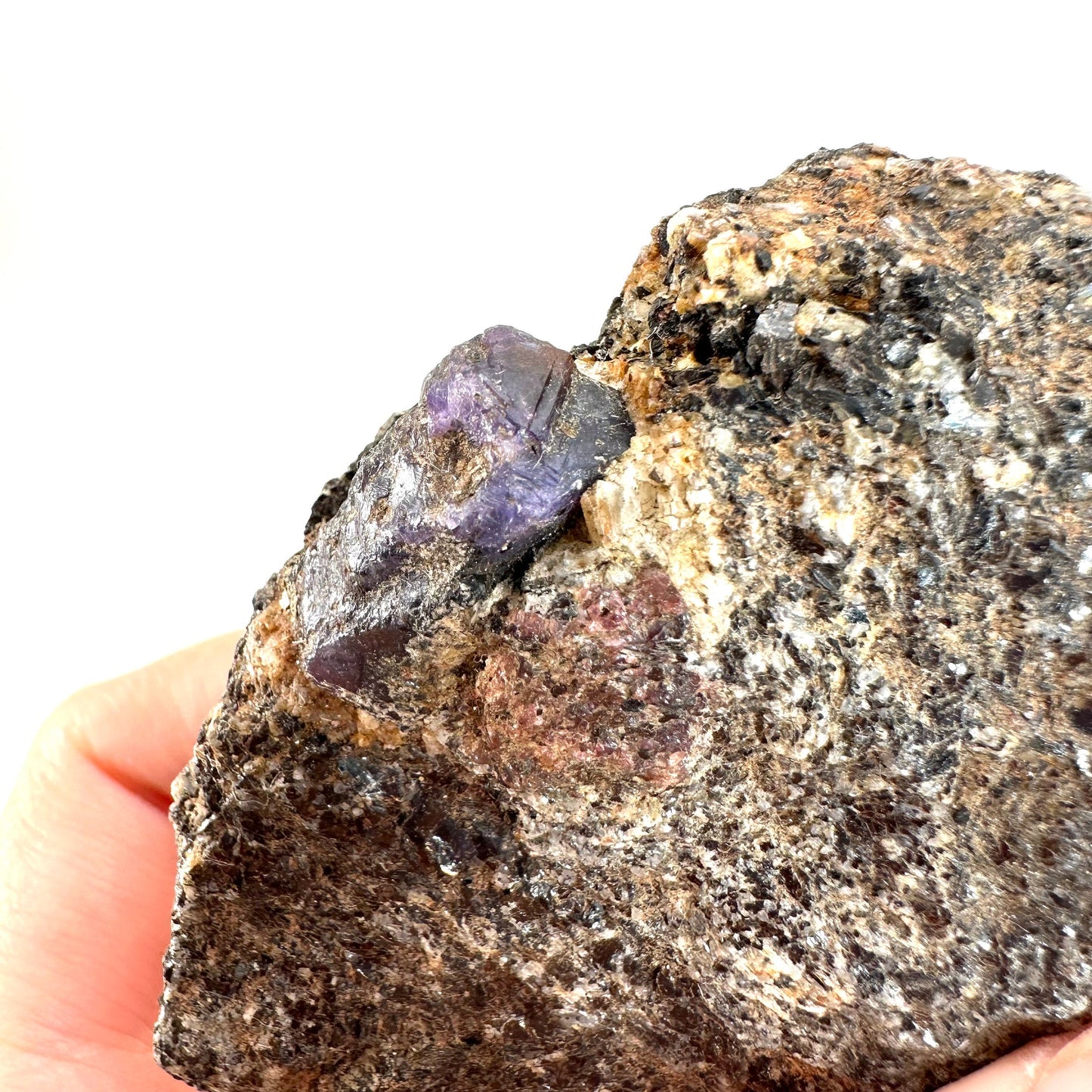 Sapphire on Matrix (Madagascar) | natural blue sapphire, purple sapphire, corundum var. sapphire, mineral specimen, rare crystals