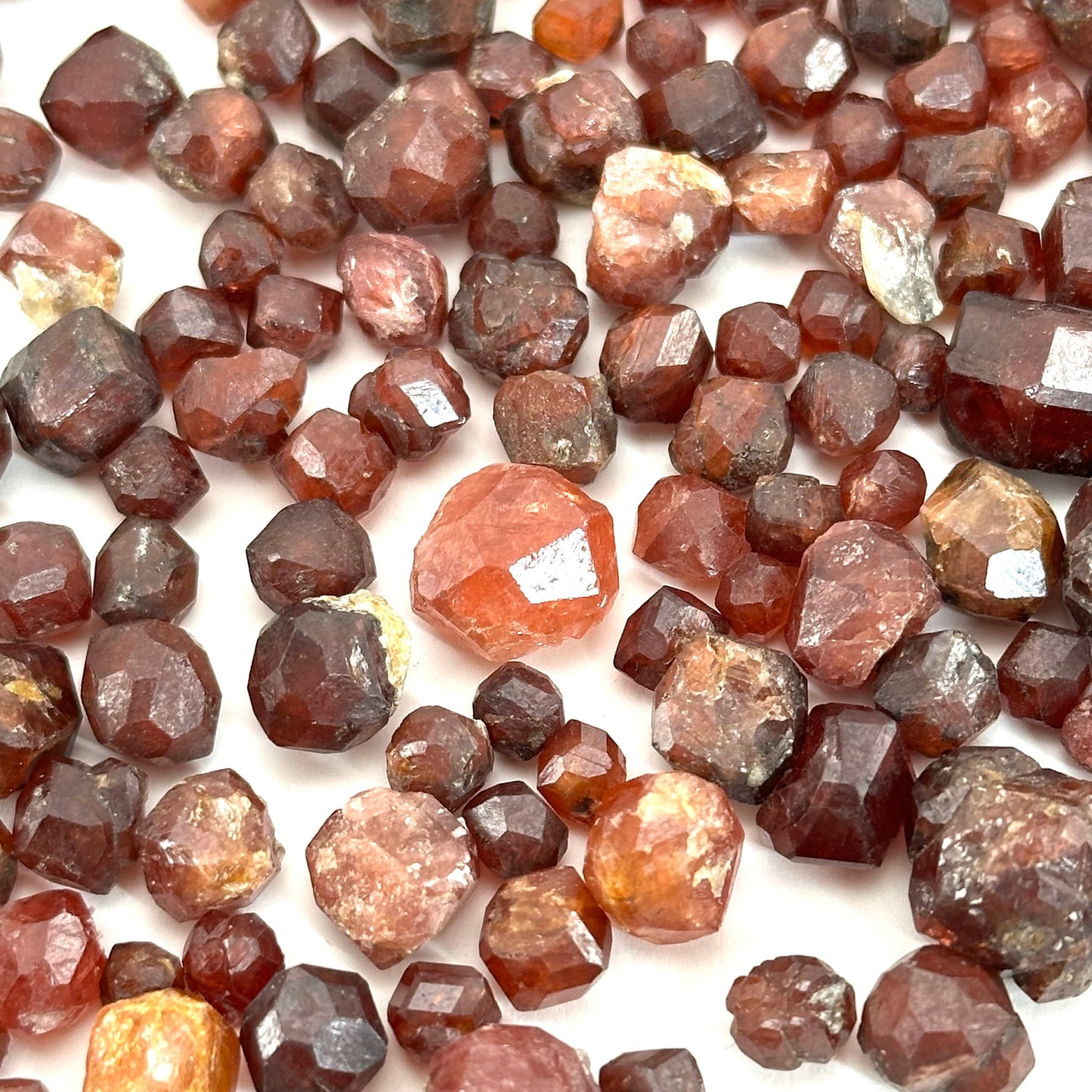 Strawberry Spessartine Garnet (Pakistan) | red garnet, raw crystals, rough red garnet, orange garnet, garnet crystal