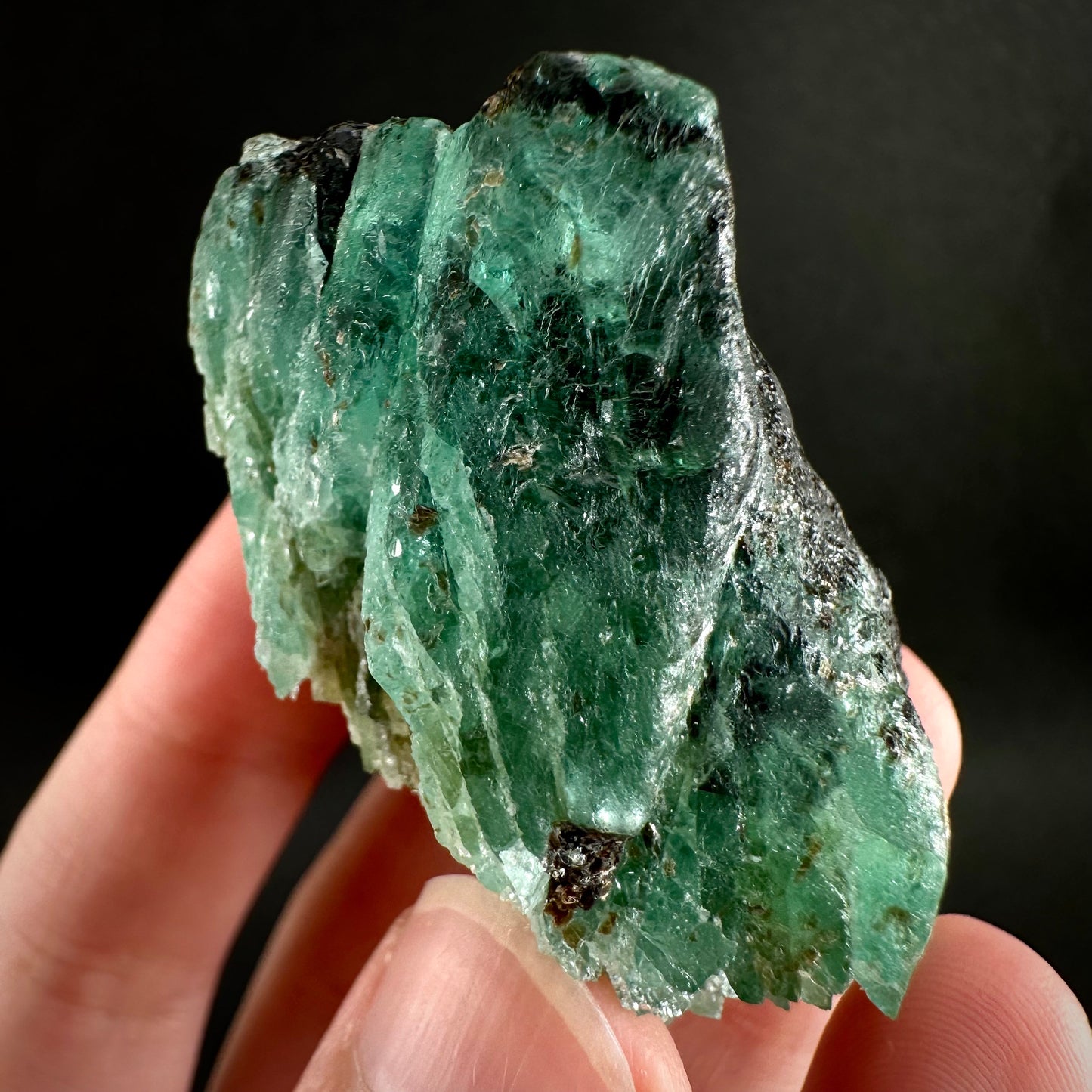 Natural Emerald on Mica Matrix (Pakistan) | beryl var. emerald, green emerald, raw emerald, emerald crystal, mineral specimen