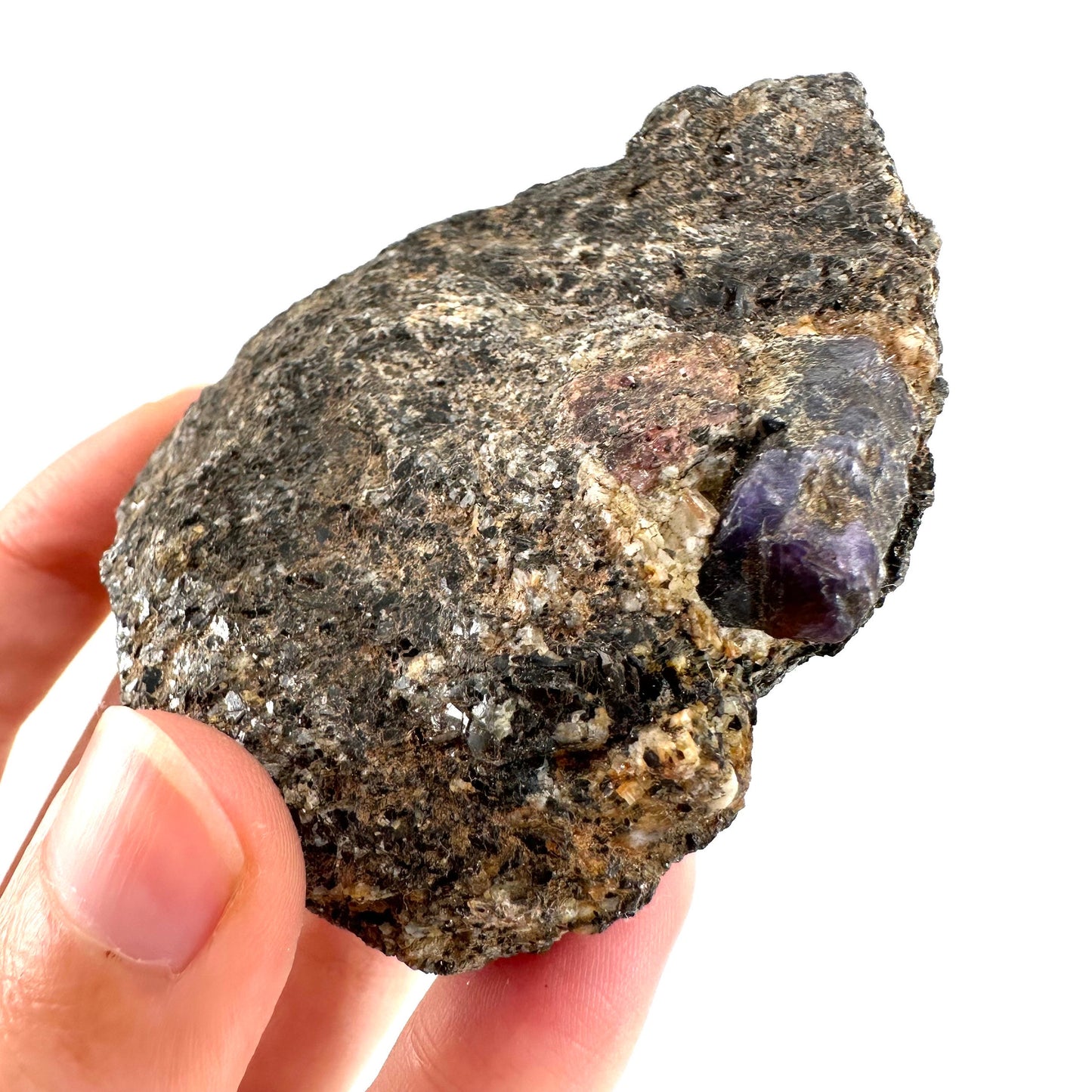 Sapphire on Matrix (Madagascar) | natural blue sapphire, purple sapphire, corundum var. sapphire, mineral specimen, rare crystals