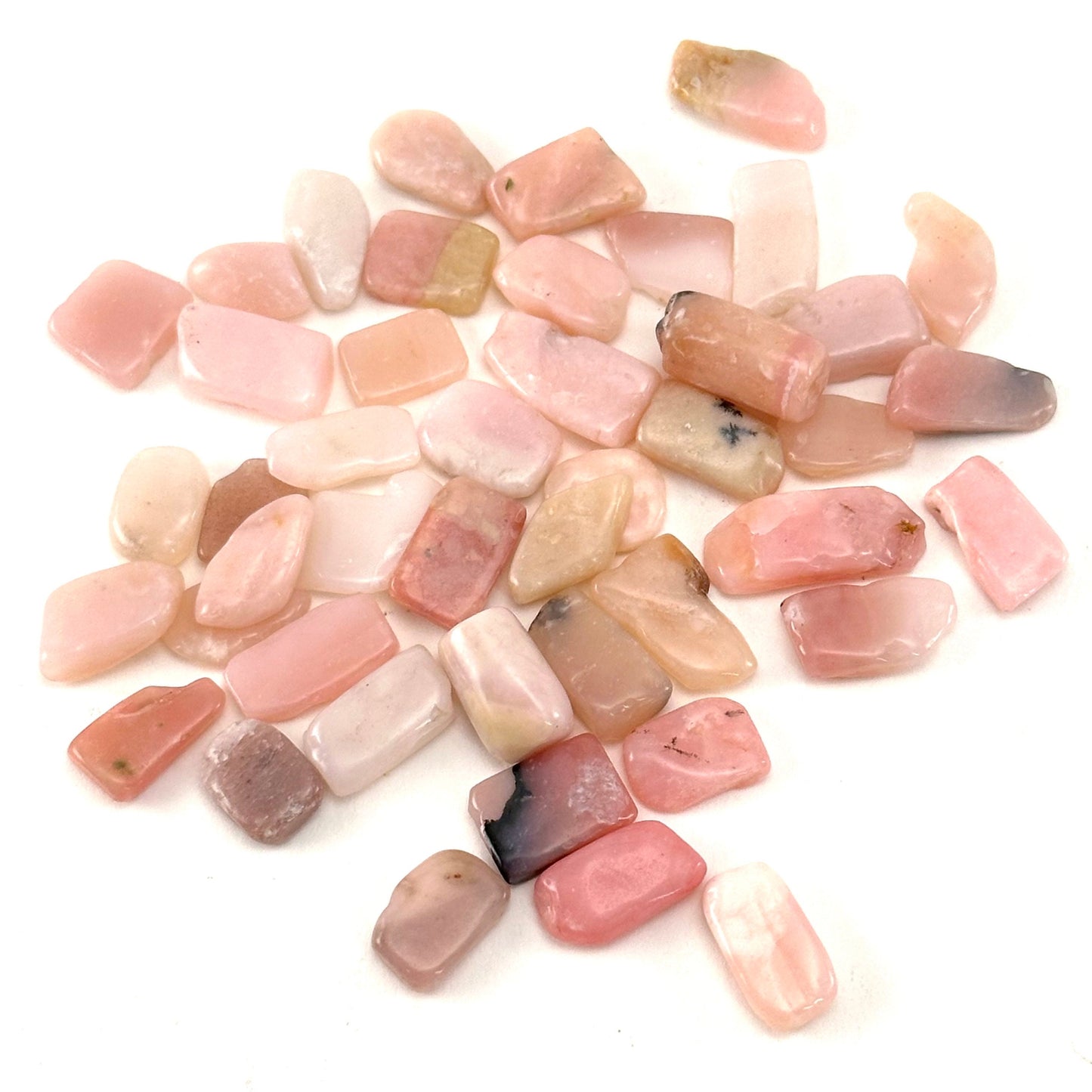 20g of Pink Opal, mini tumbled stones, tumbled crystal, tumbled pink opal, peruvian pink opal