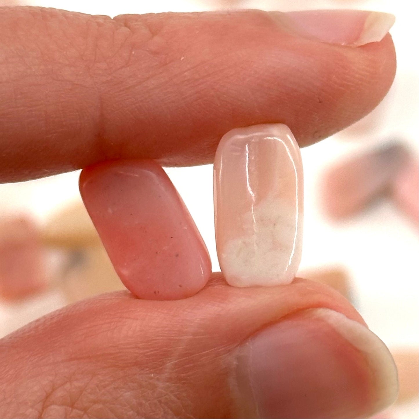 20g of Pink Opal, mini tumbled stones, tumbled crystal, tumbled pink opal, peruvian pink opal