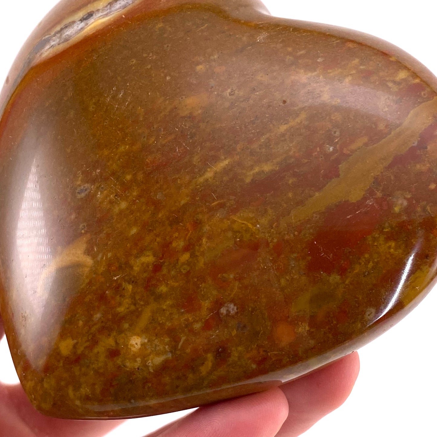 Yellow Jasper Heart, jasper heart, crystal heart, heart shaped crystal, yellow jasper palm stone