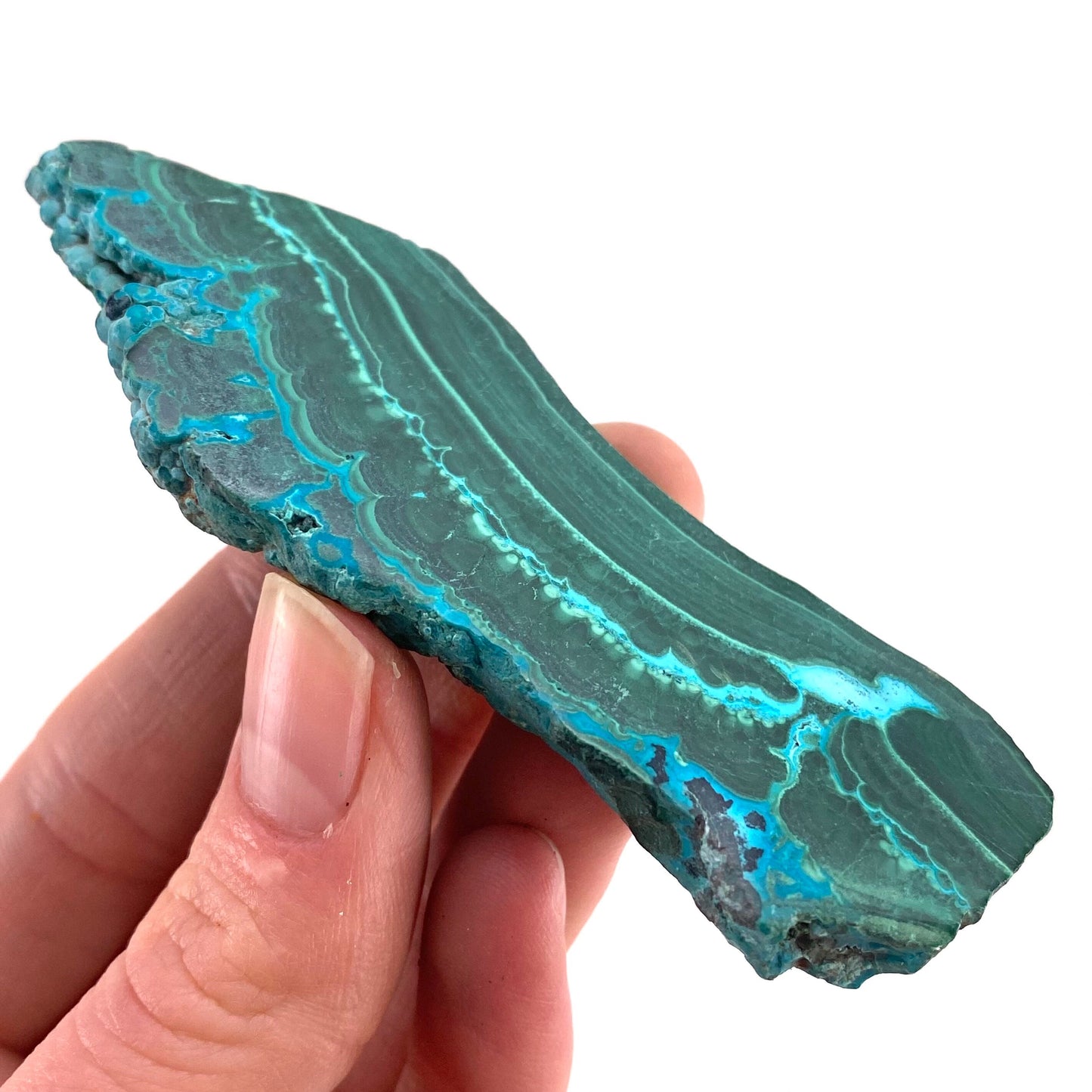 Malachite & Chrysocolla Slice (Congo), natural malachite, malachite slice, malachite slab, malacolla slice, polished malachite